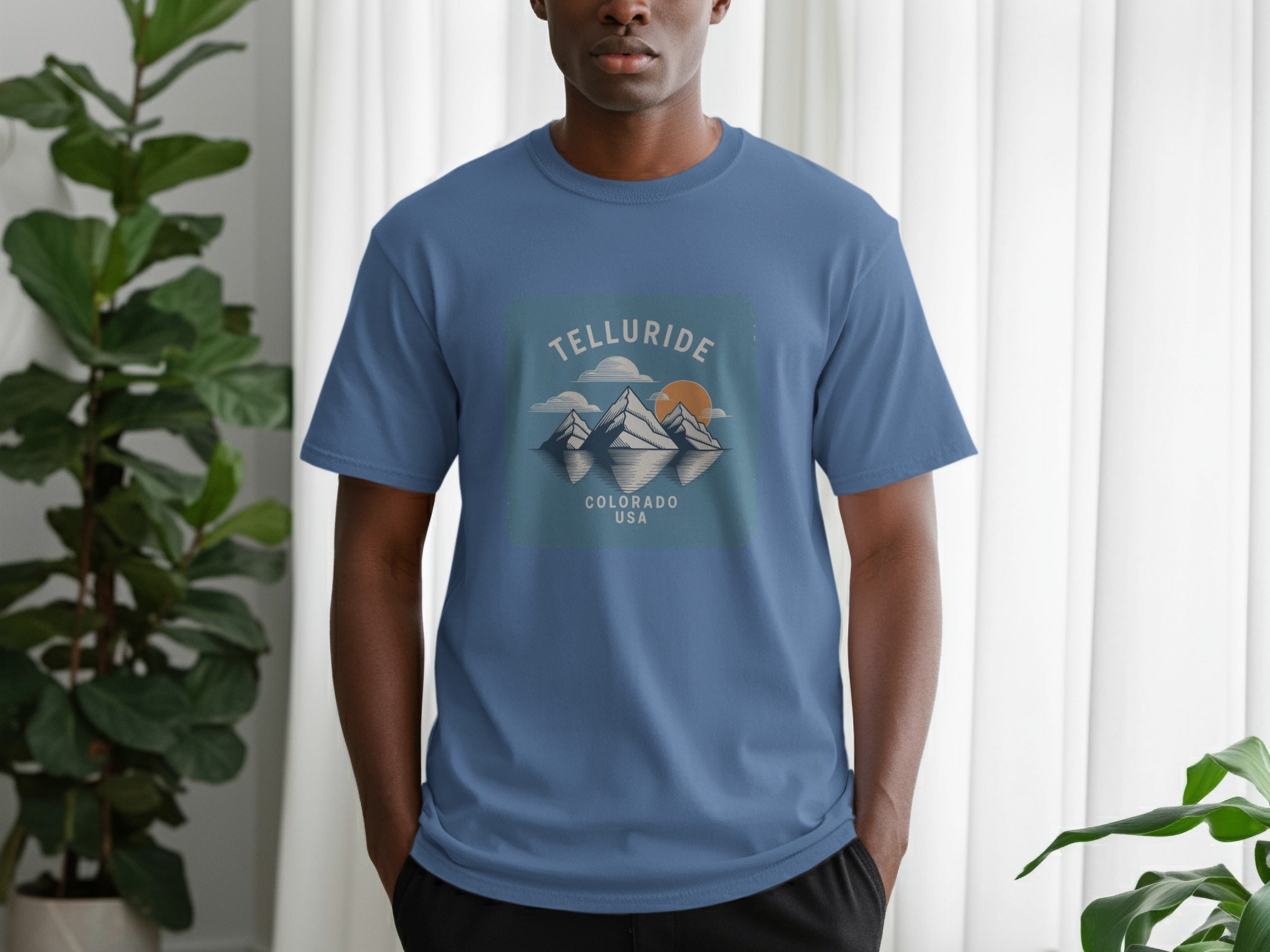 Telluride USA with Mountain Scene Graphic T-shirt