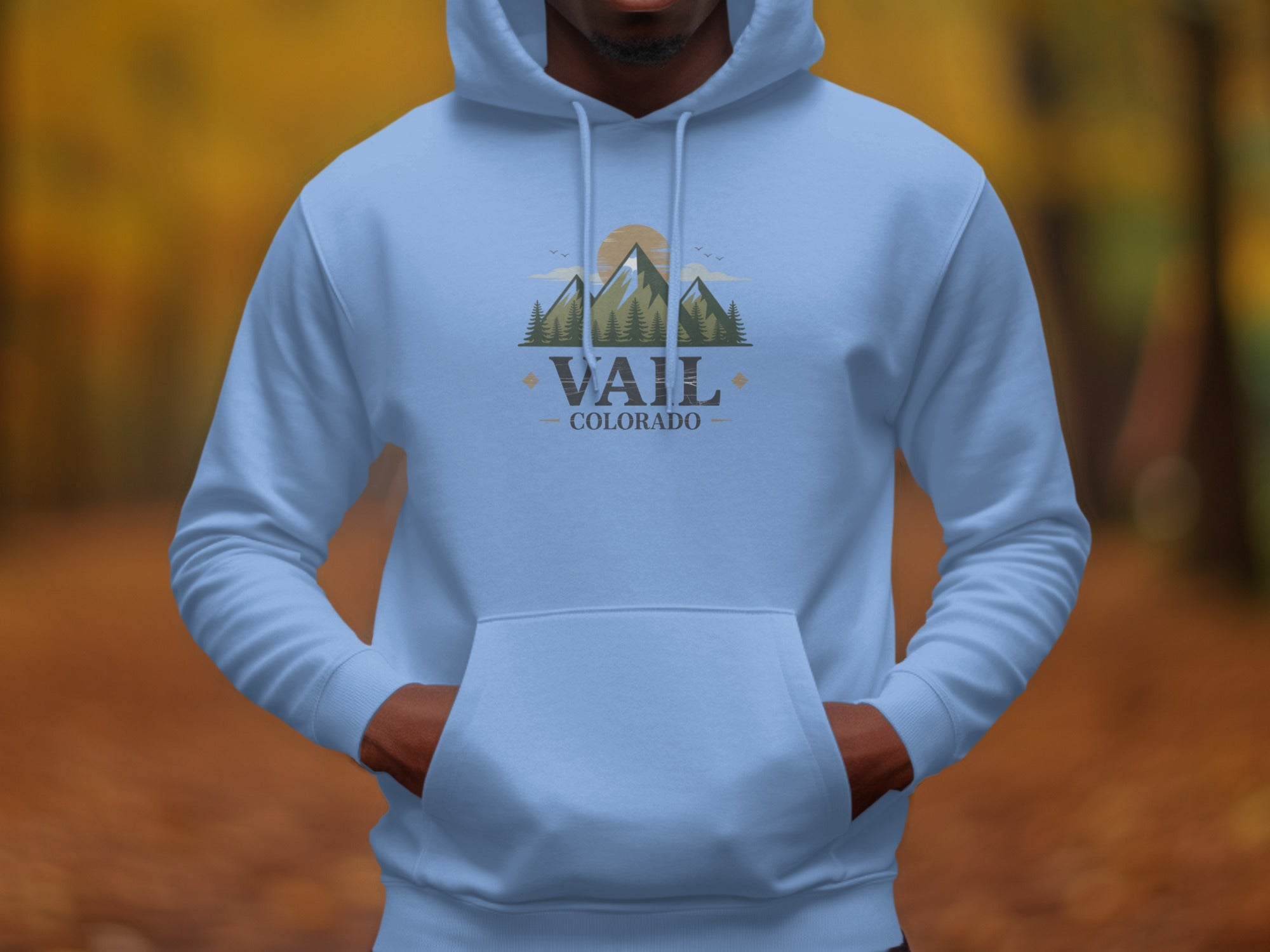 Vail Colorado Hoodie Featuring Mountain Design product type