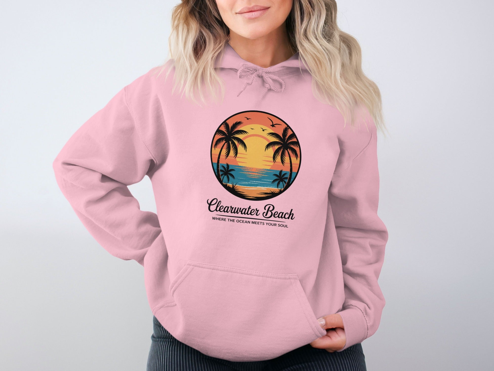 Sunset and Palm Trees Printed Hoodie product