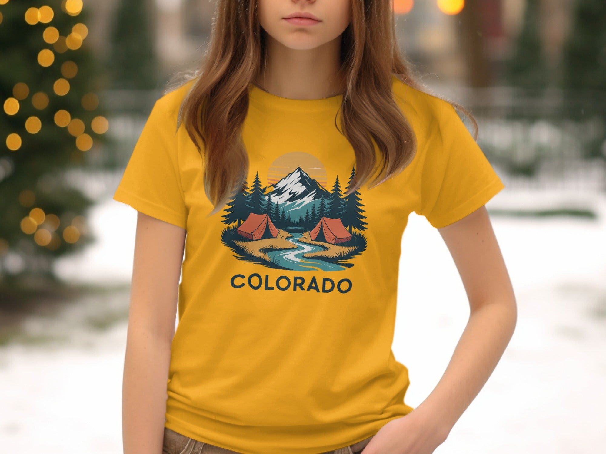 Colorado Mountain Scene Camping Graphic T Shirt