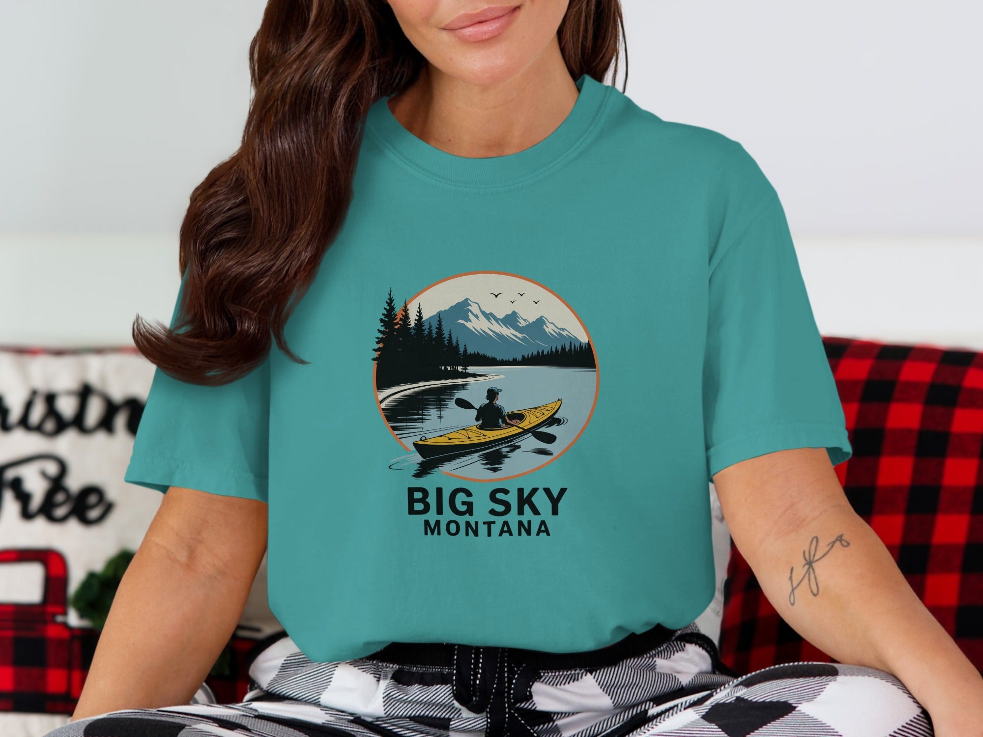 Big Sky Montana Scenic Canoeing Graphic Tee product
