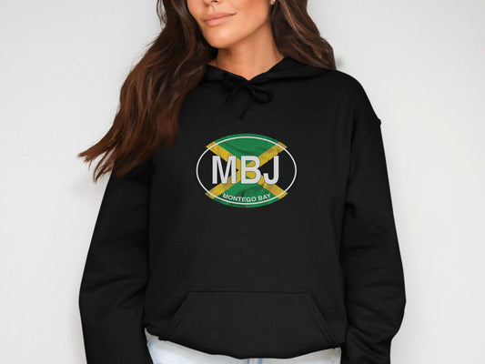 Montego Bay  Oval Logo Vacation Travel Hoodie Gift Souvenir Black