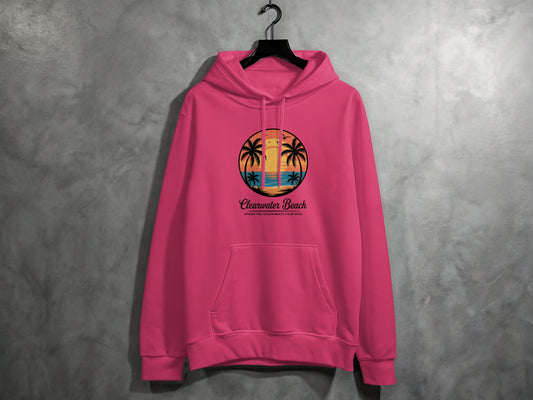 Sunset Palms Clearwater Beach Pink Hoodie product
