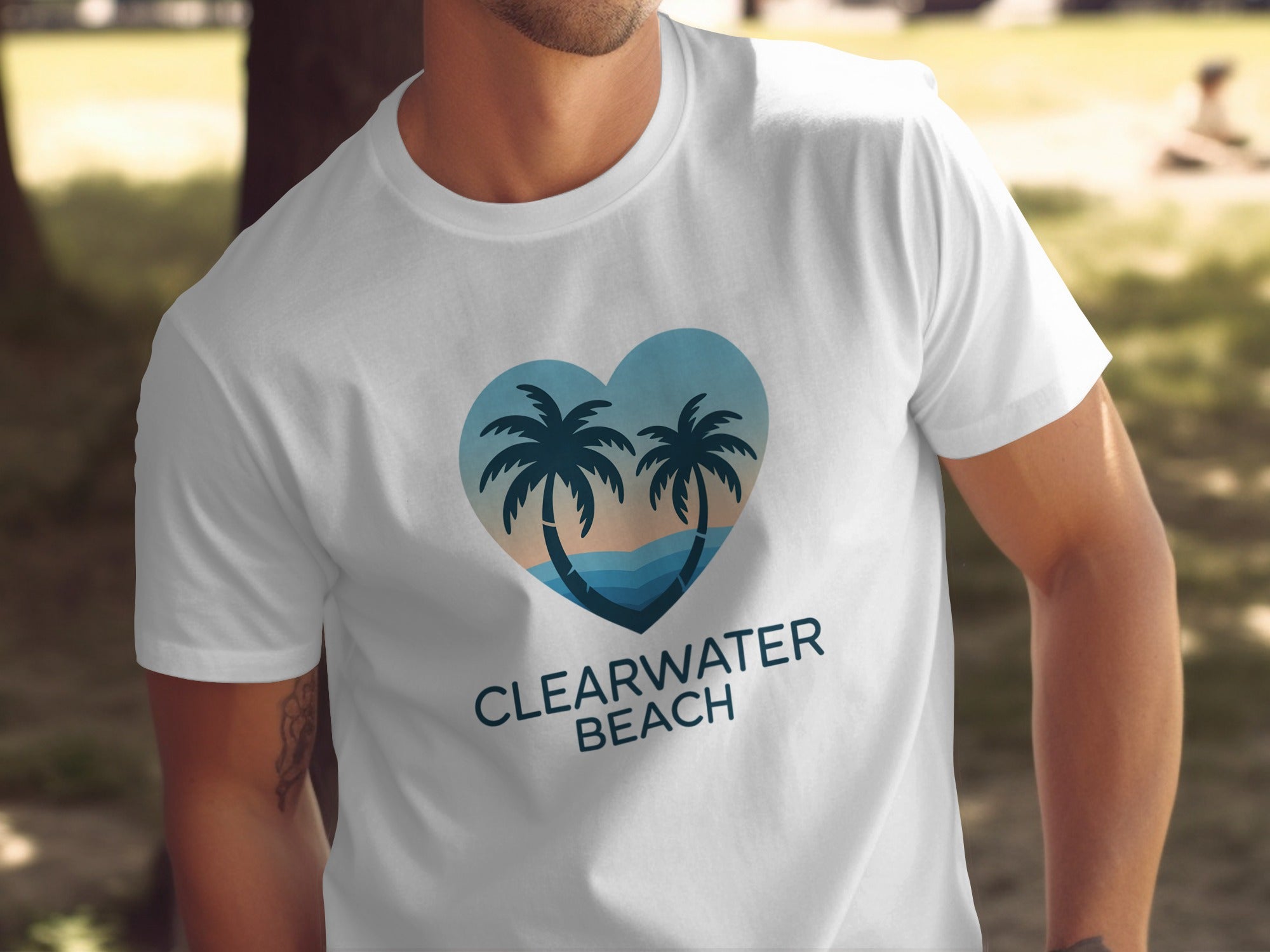 Clearwater Beach Palm Trees Heart Graphic T-Shirt product type