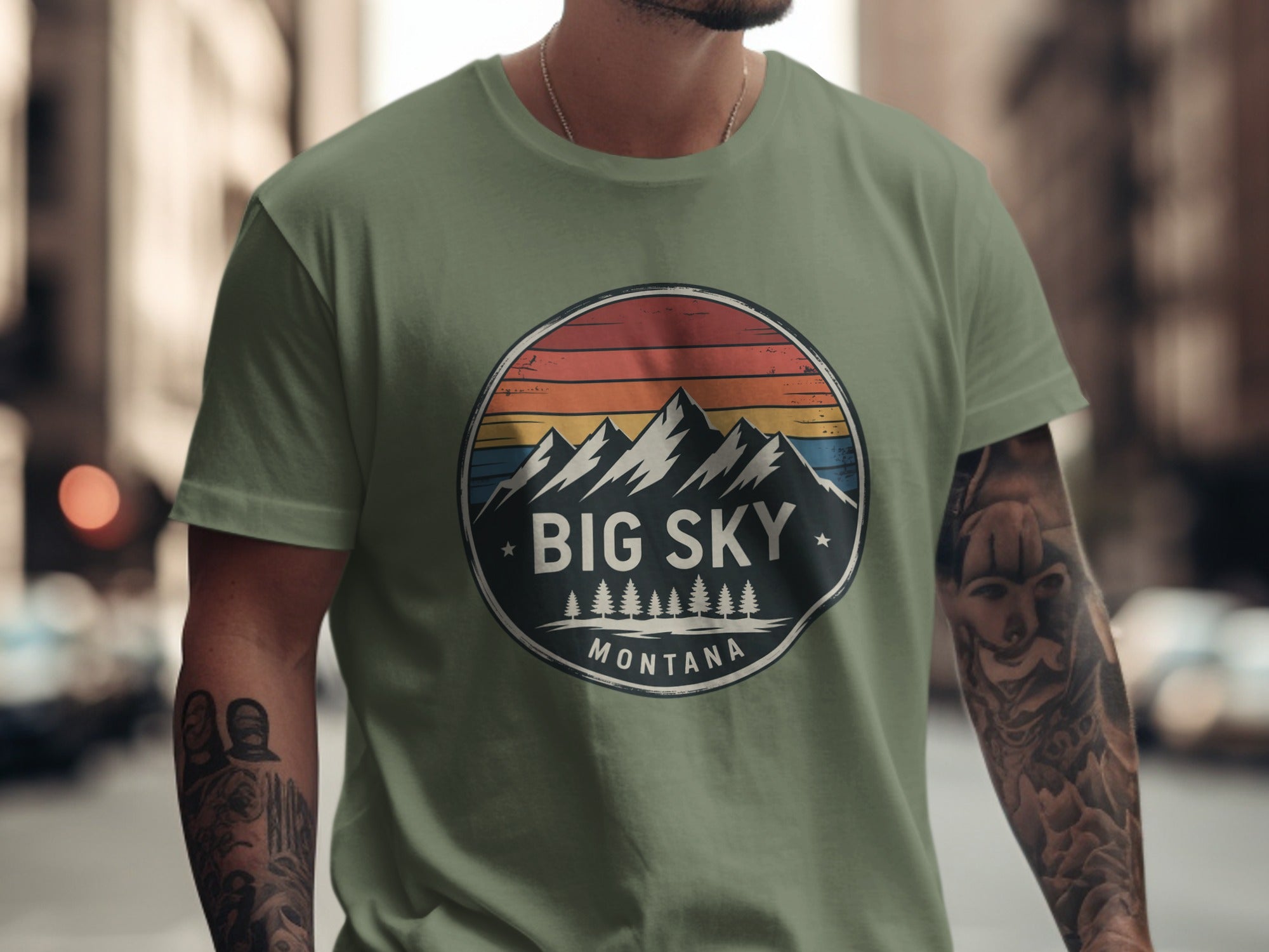 Big Sky Montana Vintage Mountains Graphic Tee