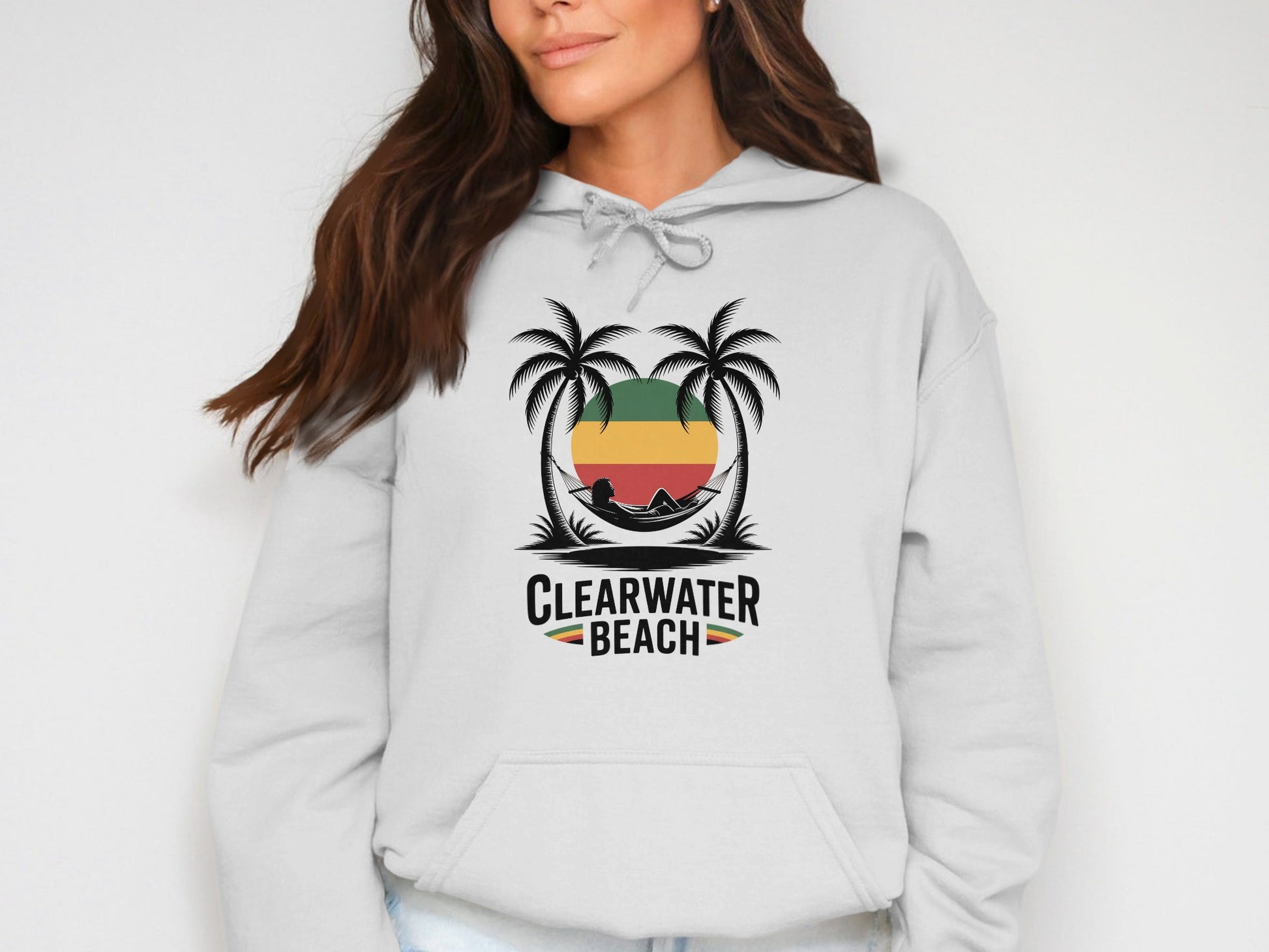 Clearwater Beach Hoodie with Palm Trees product type
