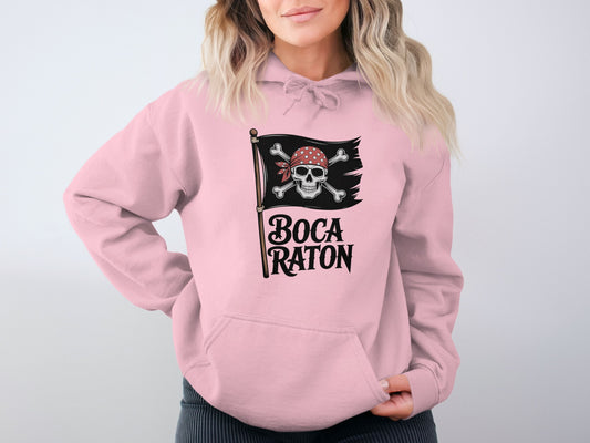 Boca Raton Skull and Crossbones Graphic Hoodie product