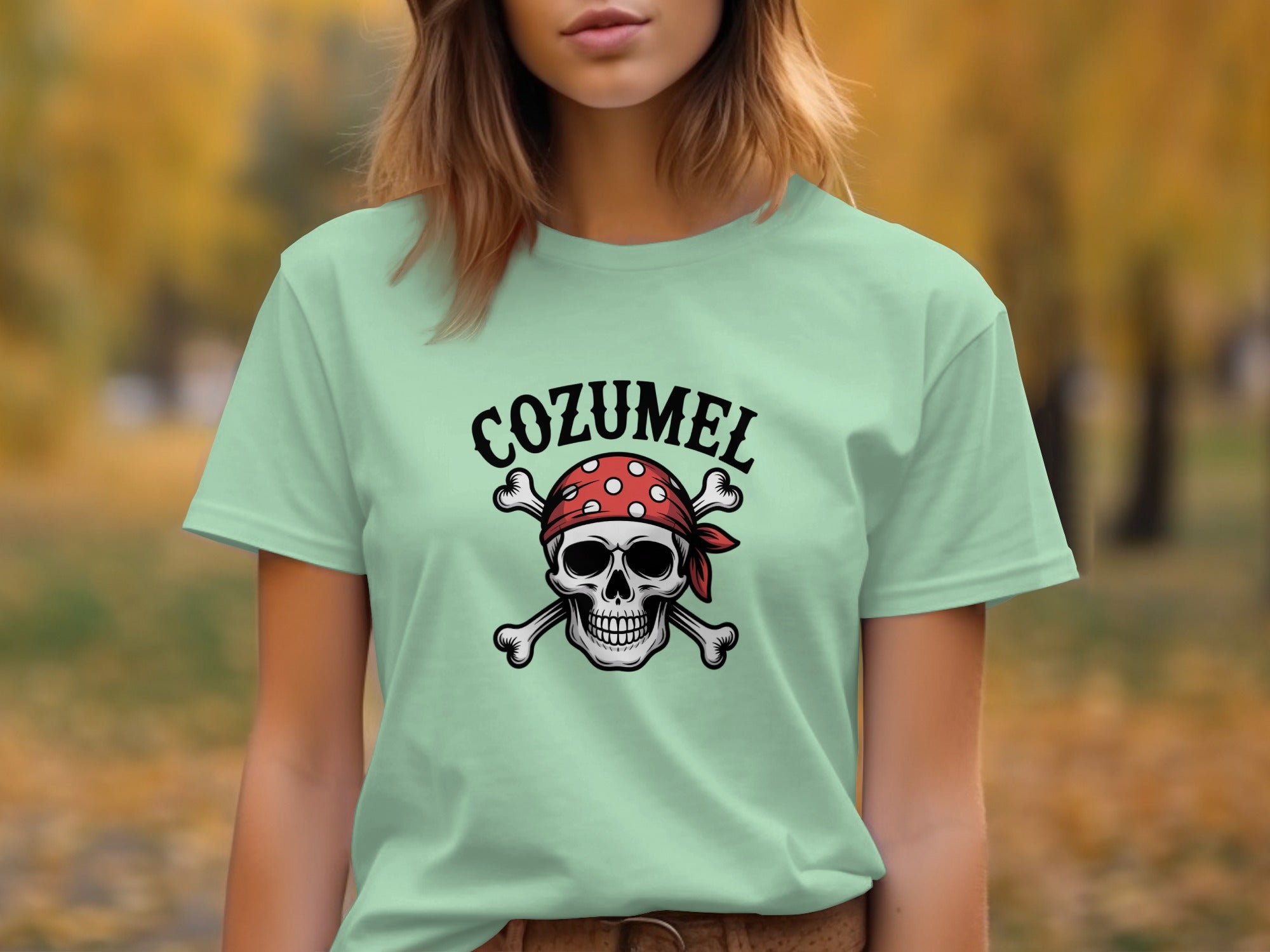 Cozumel Skull and Crossbones Design T-Shirt product