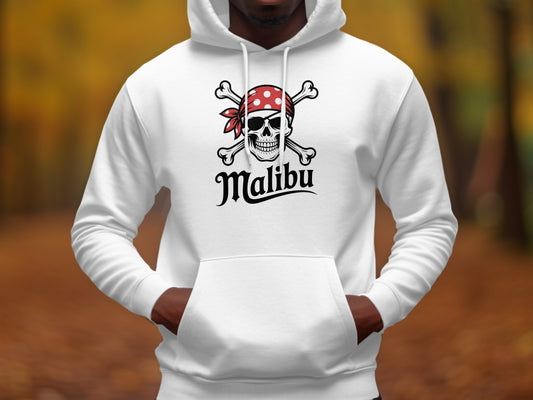 Pirate Skull Red Bandana White Malibu Hoodie product