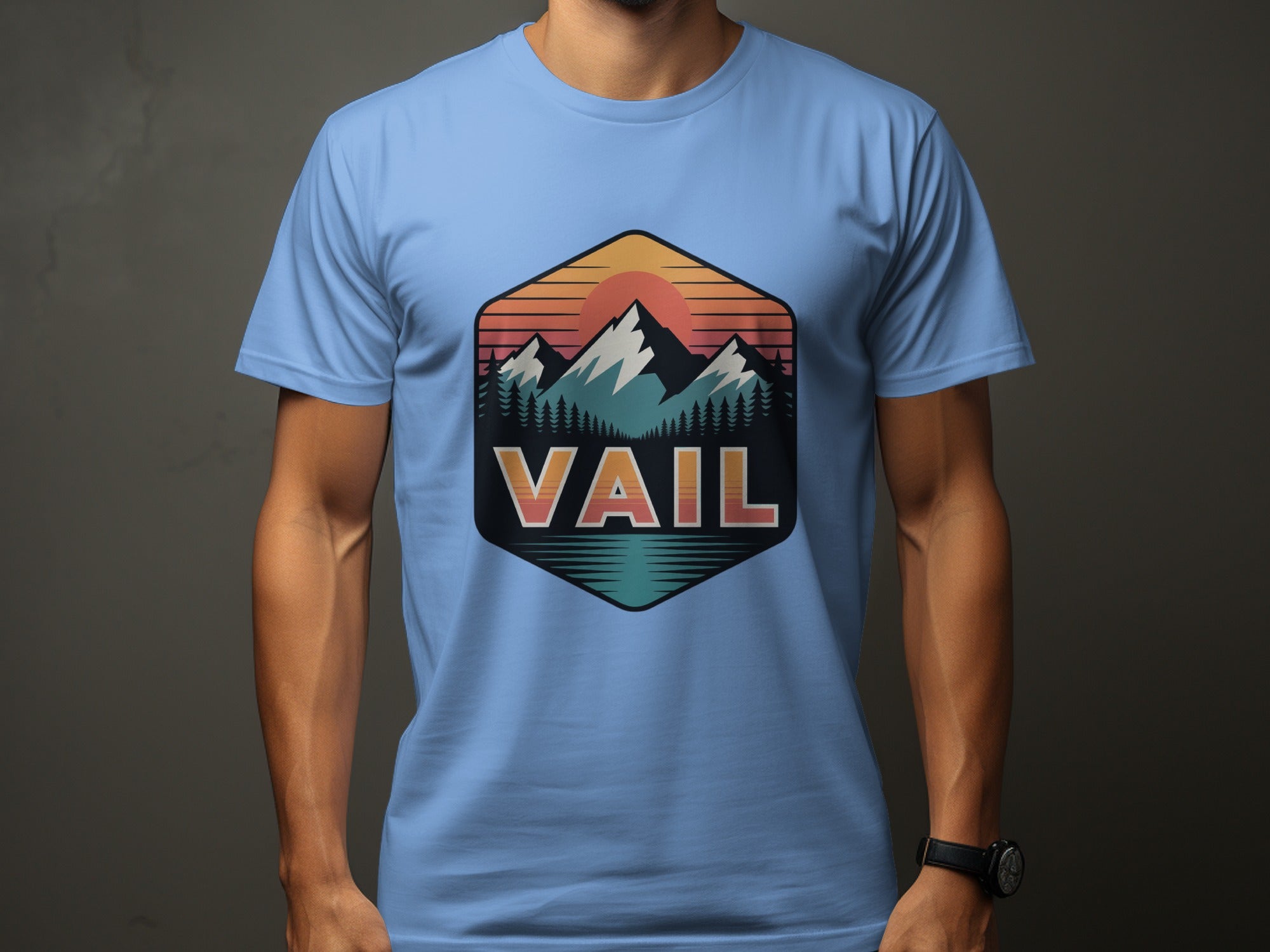 Vail Sunset Mountain Graphic Design T-Shirt product