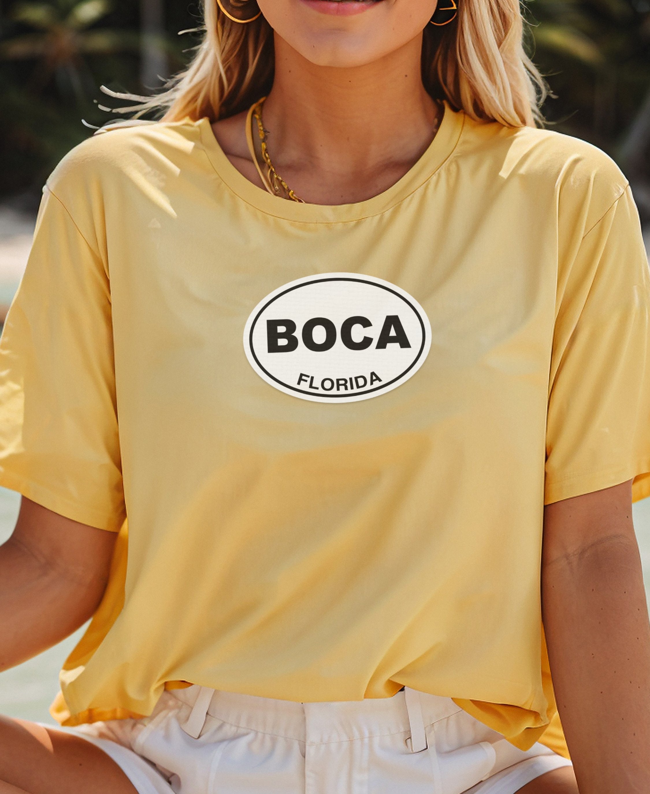 BOCA Florida print yellow casual tee product type