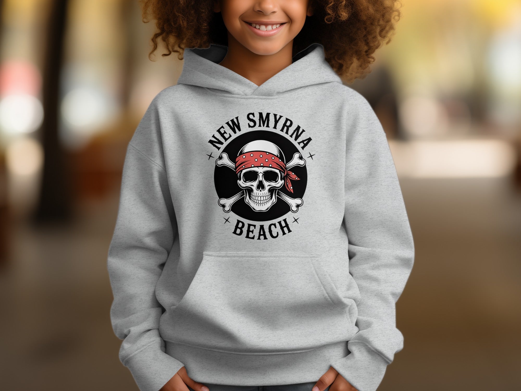 New Smyrna Beach Pirate Skull Graphic Hoodie product type