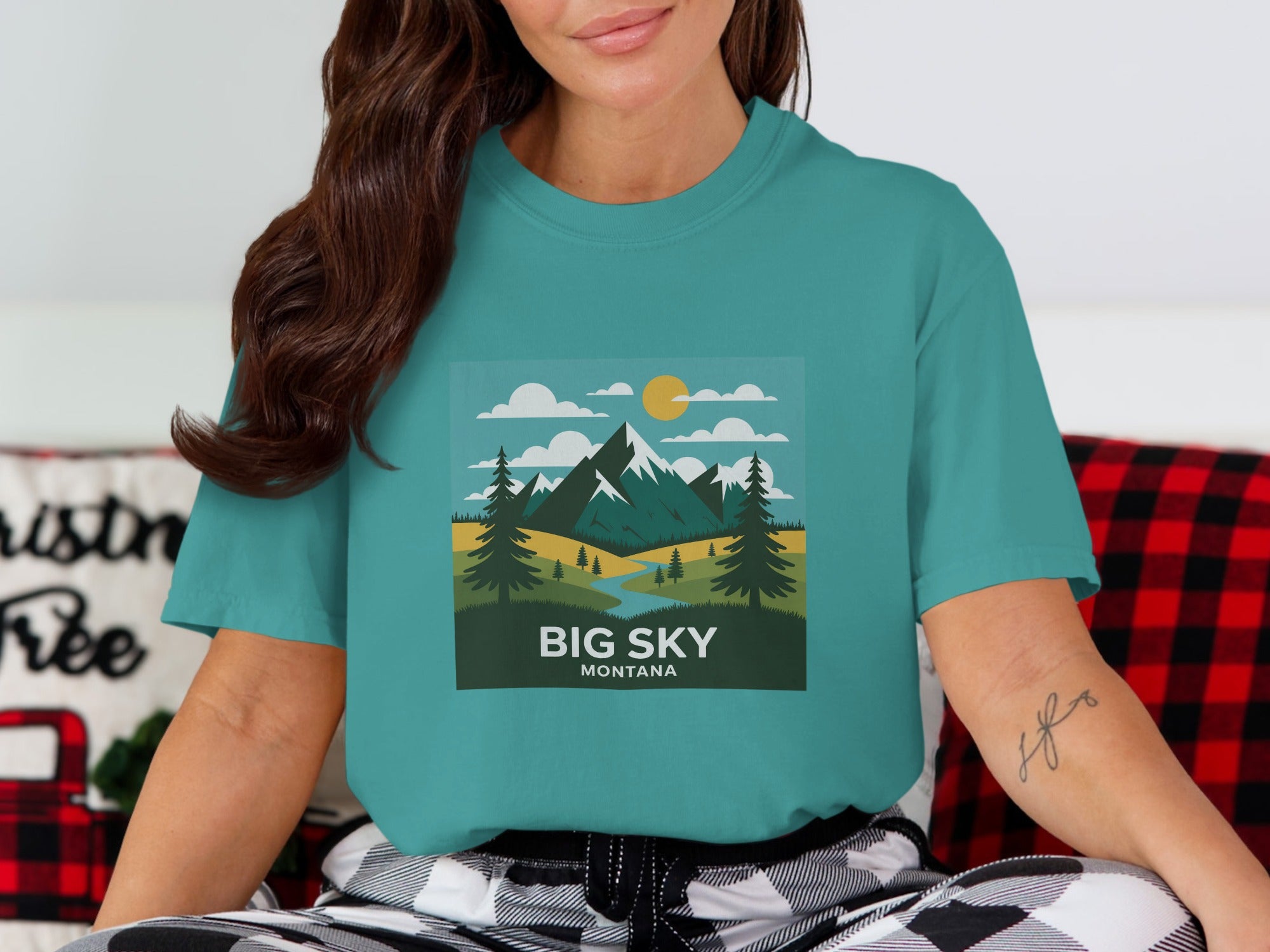 Big Sky Montana Graphic Teal T-shirt product type