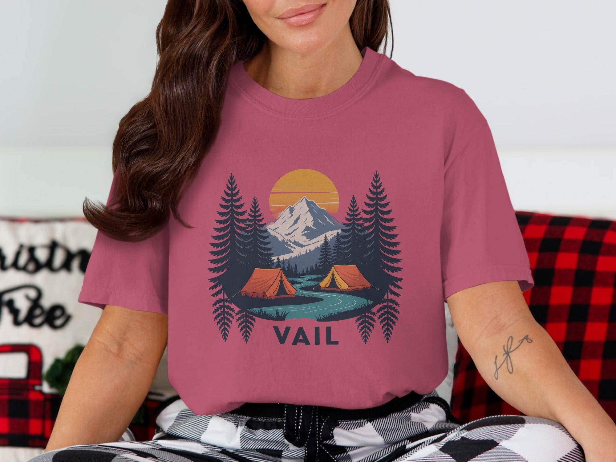 Camping Scene in the Mountains Graphic Shirt product