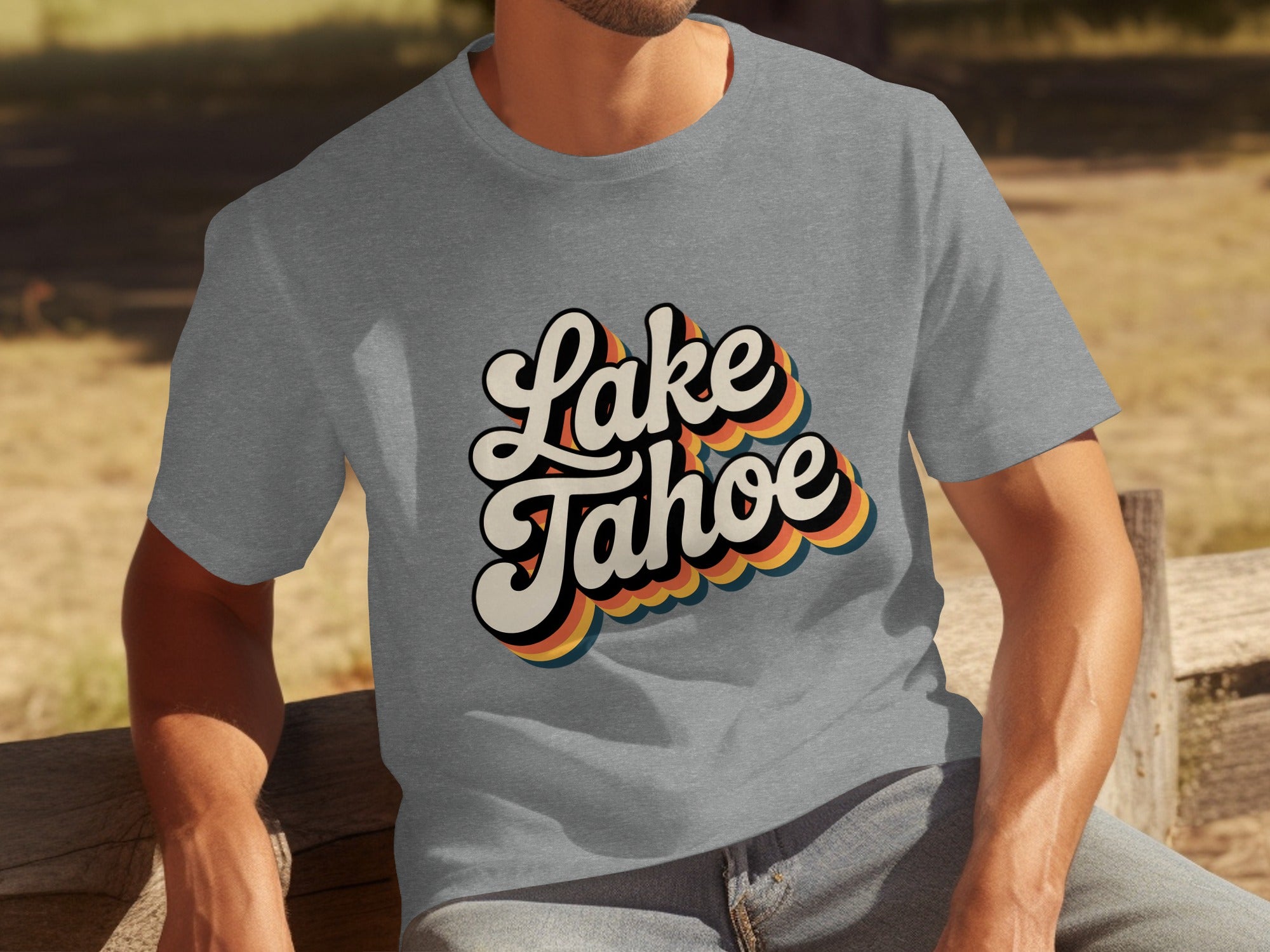 Cool Retro Inspired Lake Tahoe Graphic T-shirt product