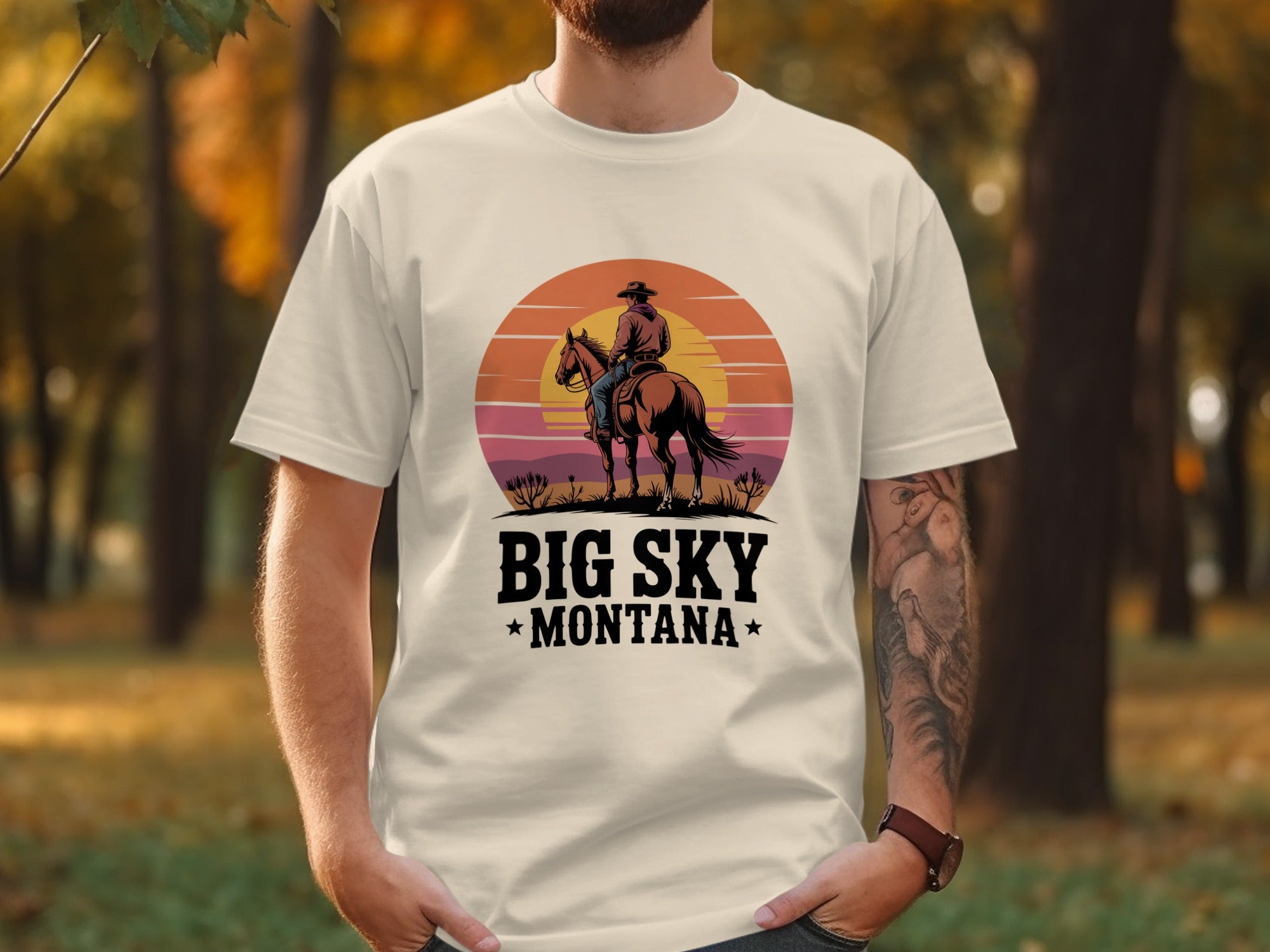 Big Sky Montana Horse Rider Graphic T-shirt product type