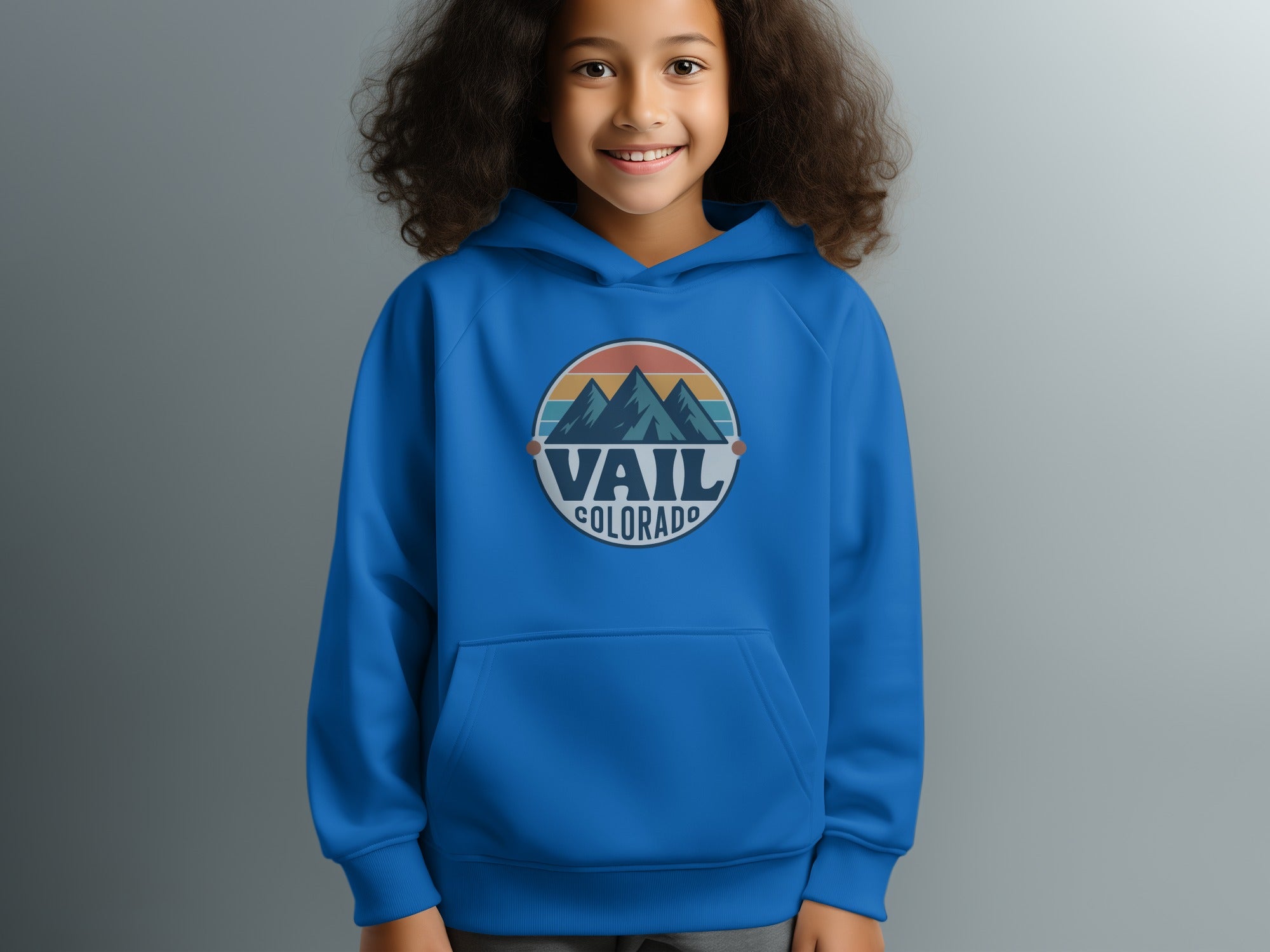 Vail Colorado Hoodie with Mountain Scene Artwork