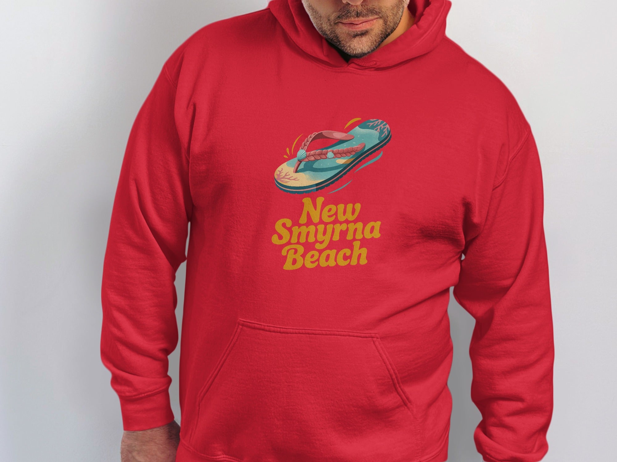 New Smyrna Beach Graphic Red Hoodie product