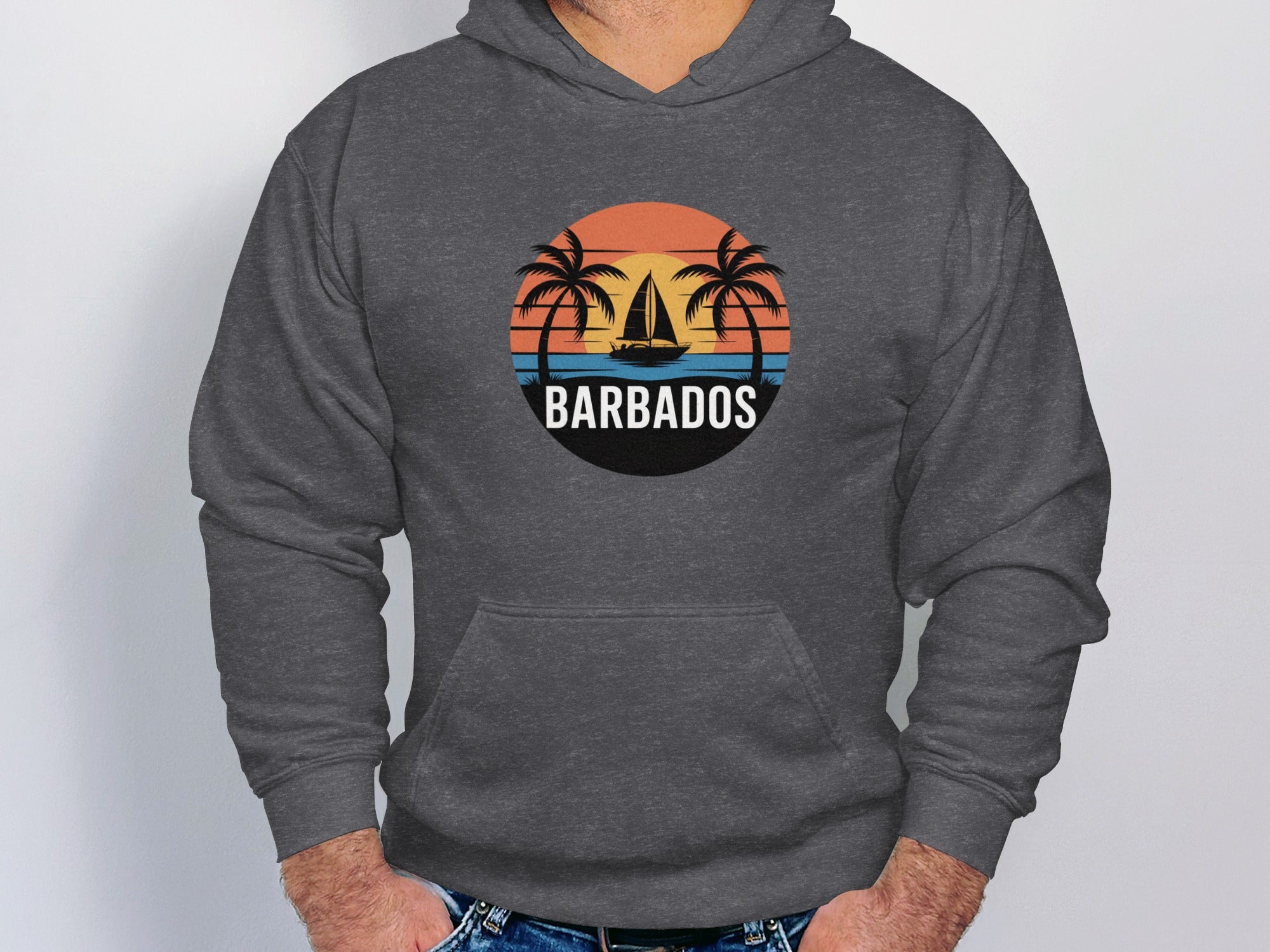 Barbados Sunset and Palms Print Hoodie product