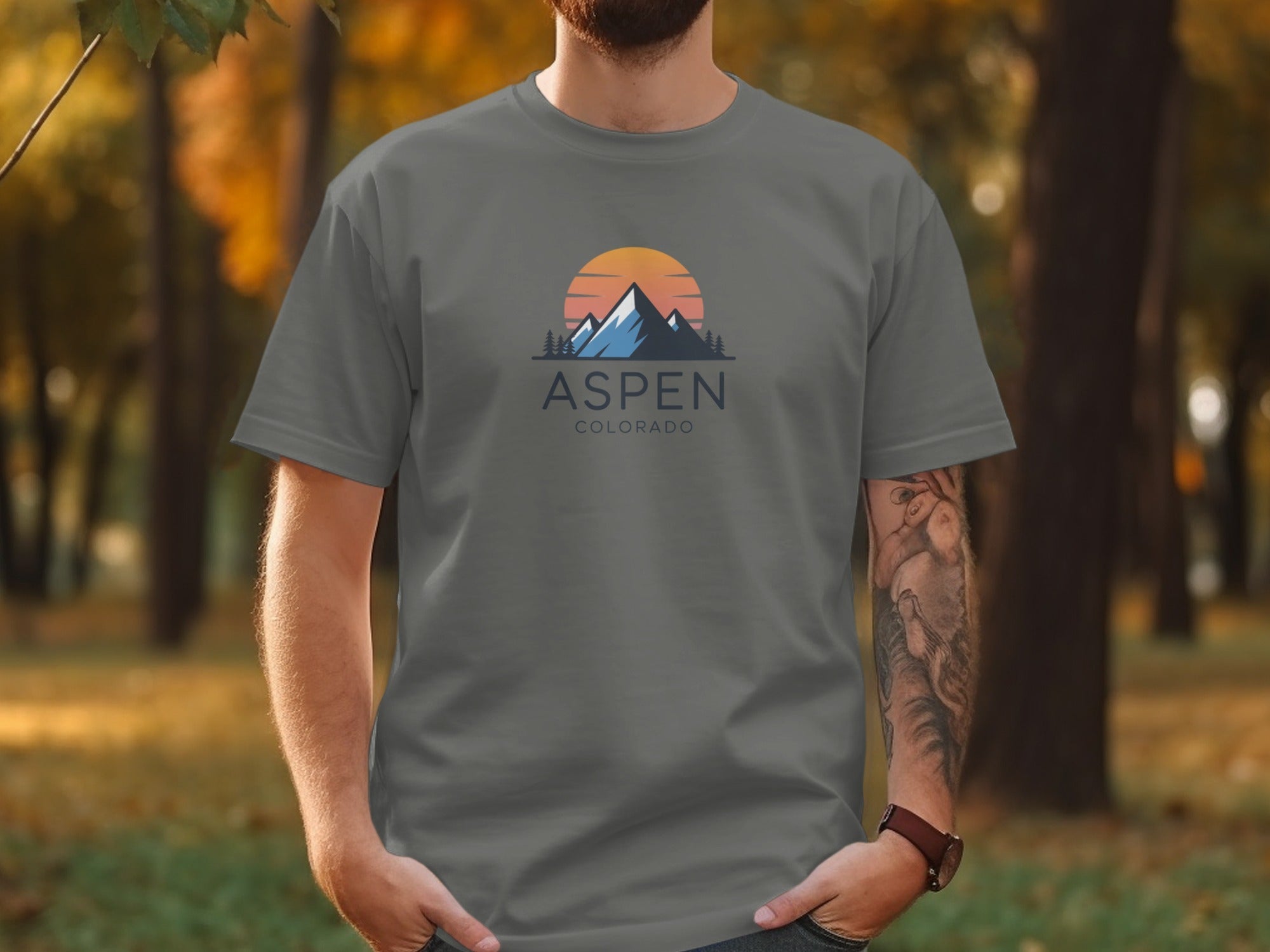 Aspen Colorado Mountain Graphic Design Shirt product