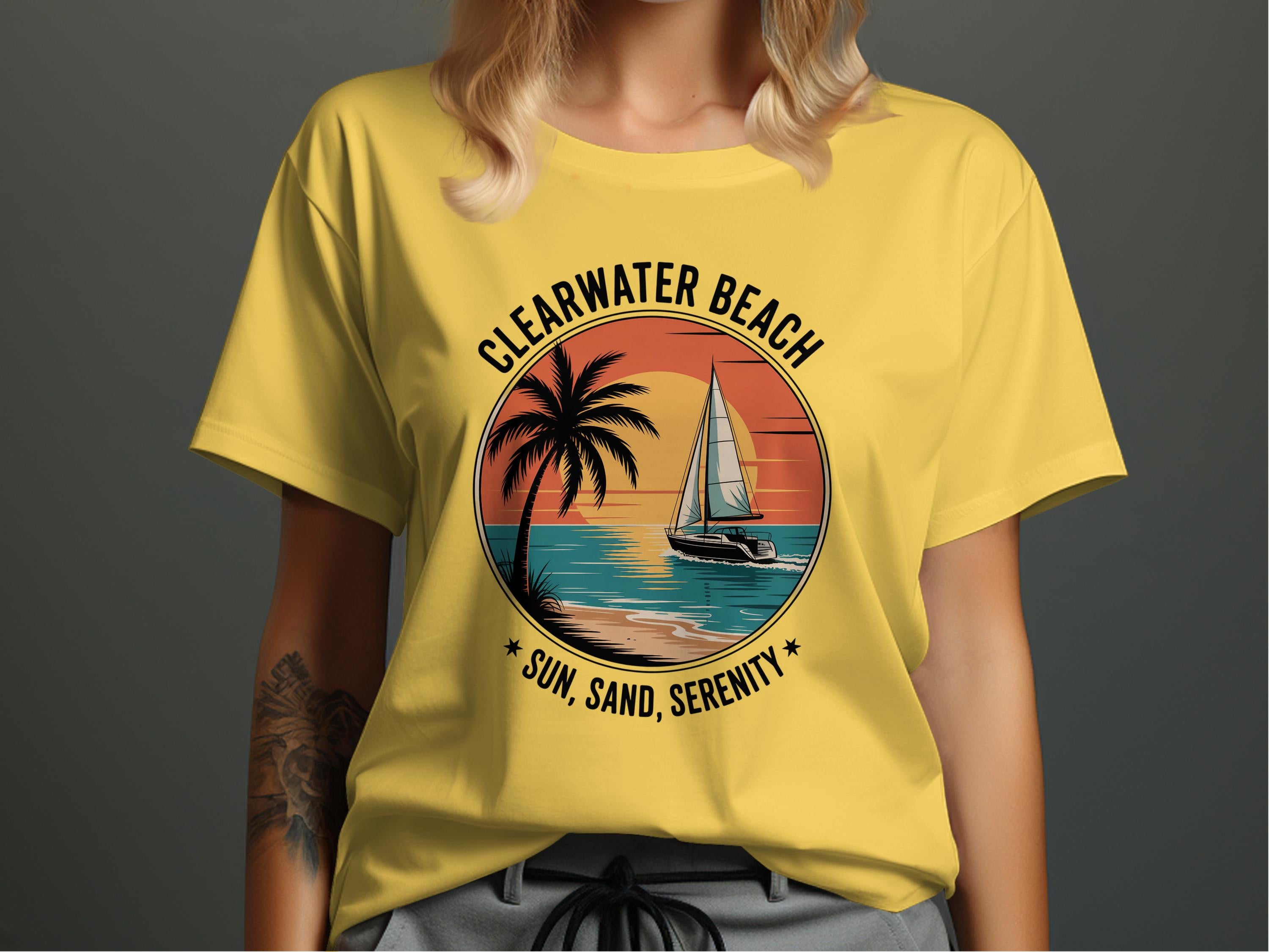 Clearwater Beach Sun Sand Serenity Graphic T-Shirt