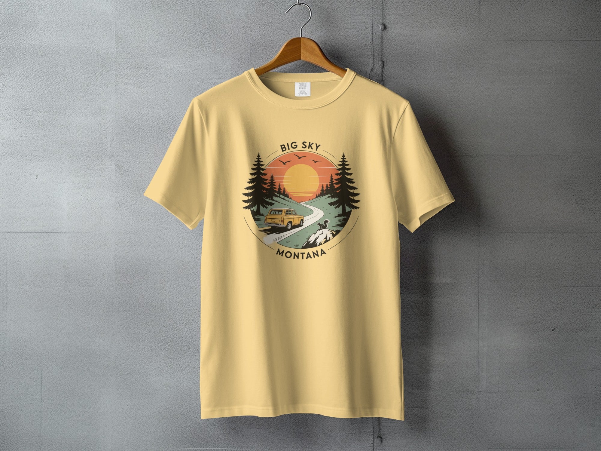Big Sky Montana Scenic Sunset Print T-Shirt