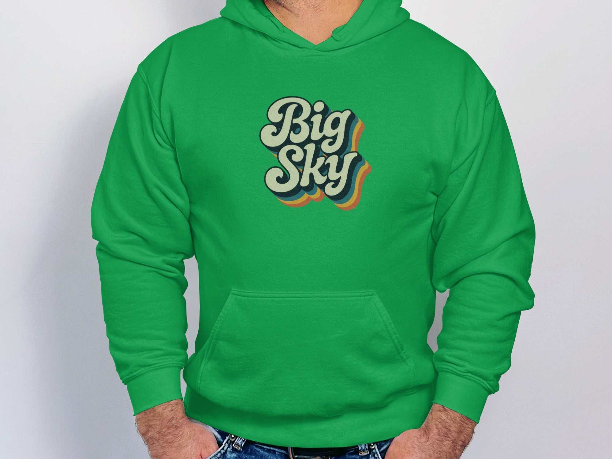 Big Sky Graphic Green Hoodie Product
