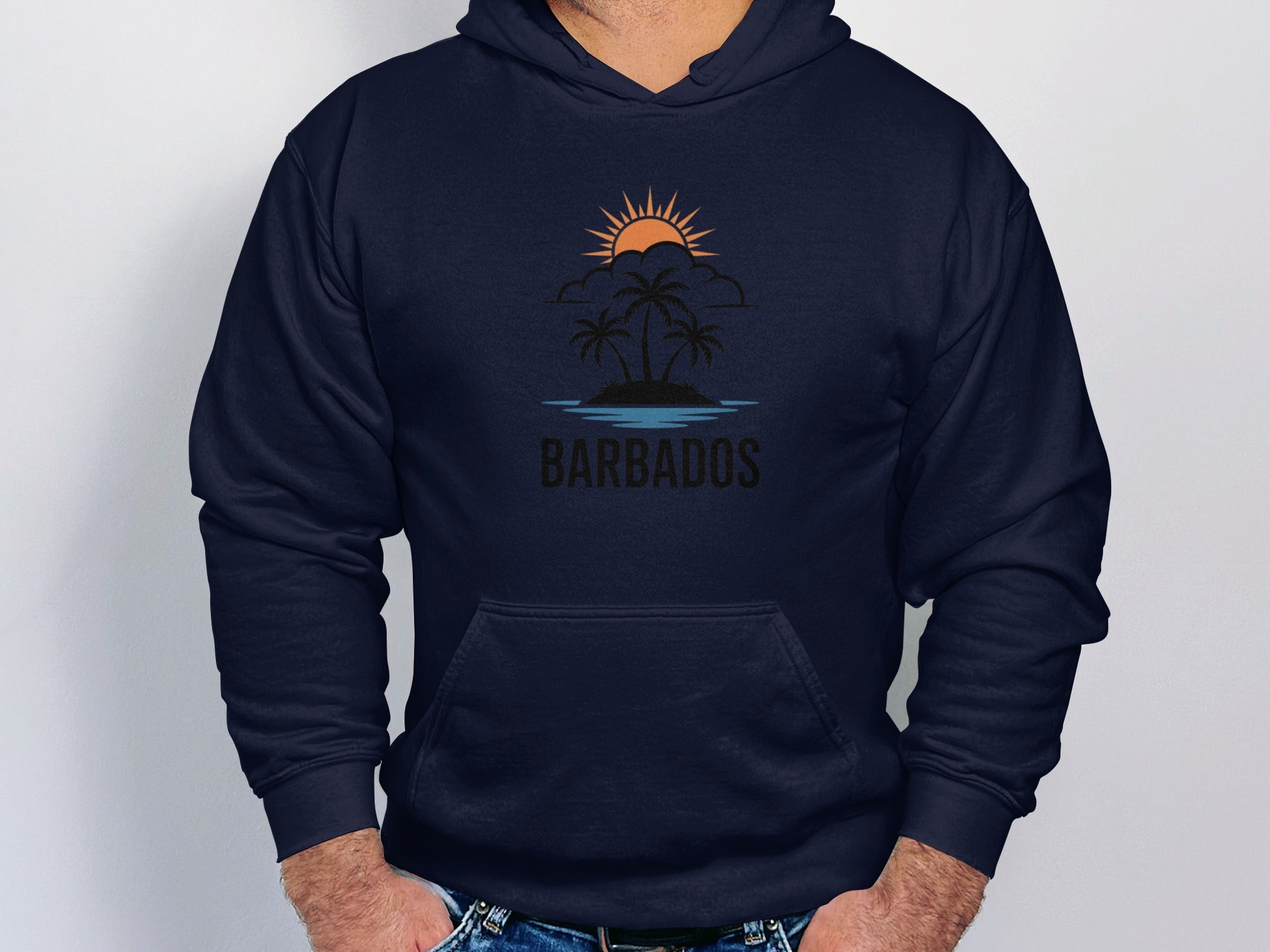 Barbados Sunset Hoodie with Palm Trees product type