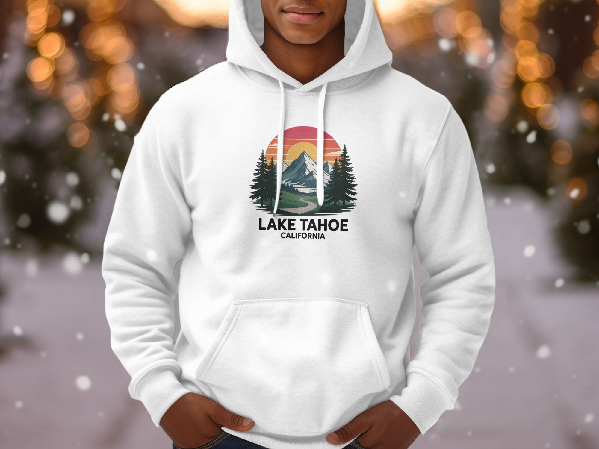 Lake Tahoe California Hoodie with Scenic Design