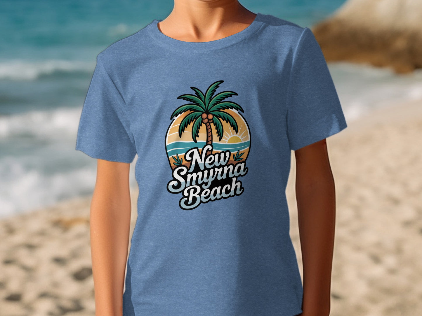 New Smyrna Beach Palm Tree Graphic T-Shirt product