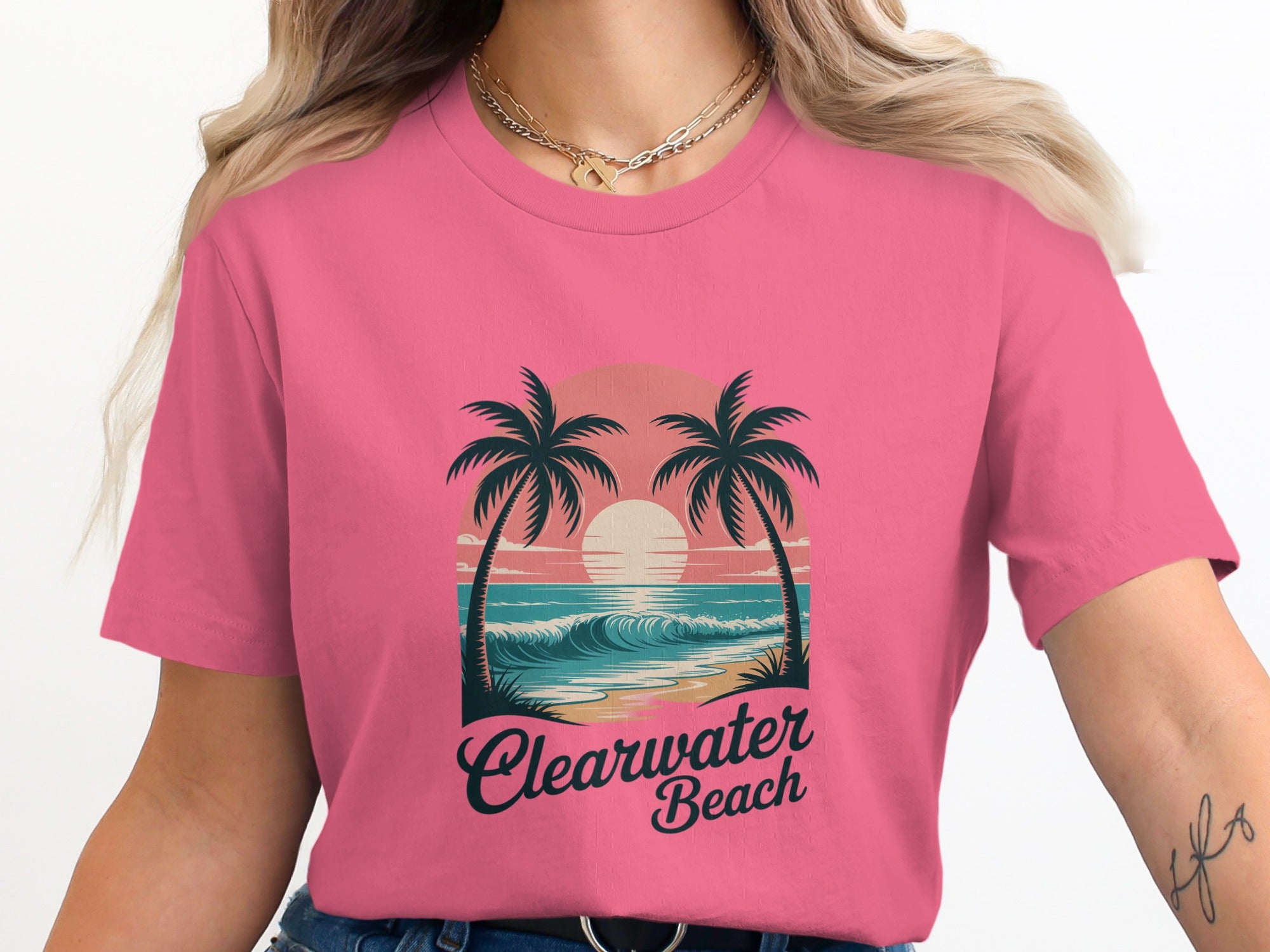 Clearwater Beach Palm Sunset Graphic T-Shirt Product