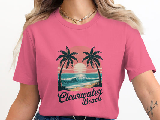 Clearwater Beach Palm Sunset Graphic T-Shirt Product