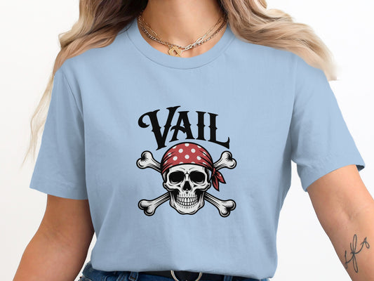 Vail Skull and Crossbones Graphic Tee Shirt product