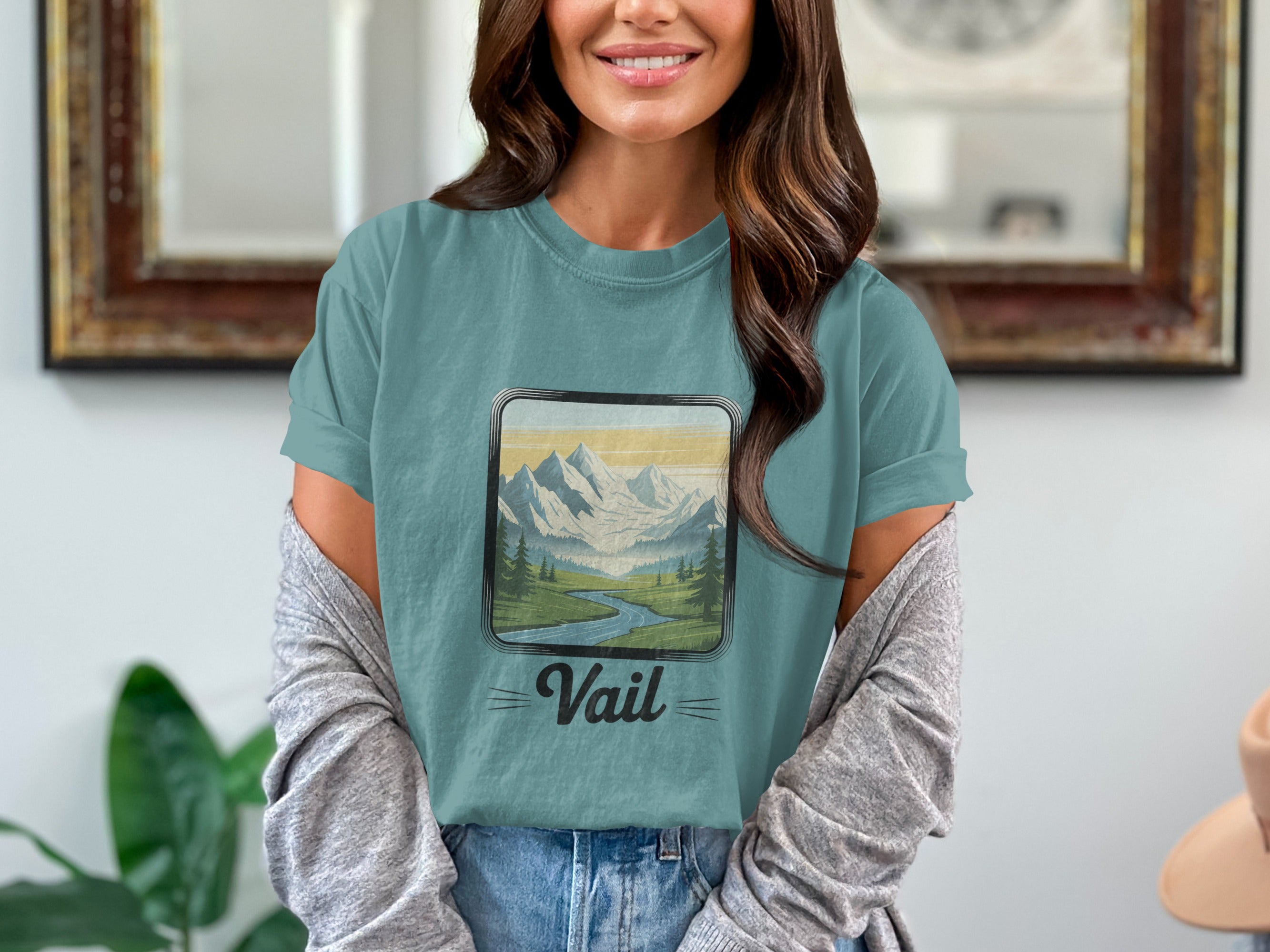 Vail Mountain Scenic Design Graphic T-Shirt product