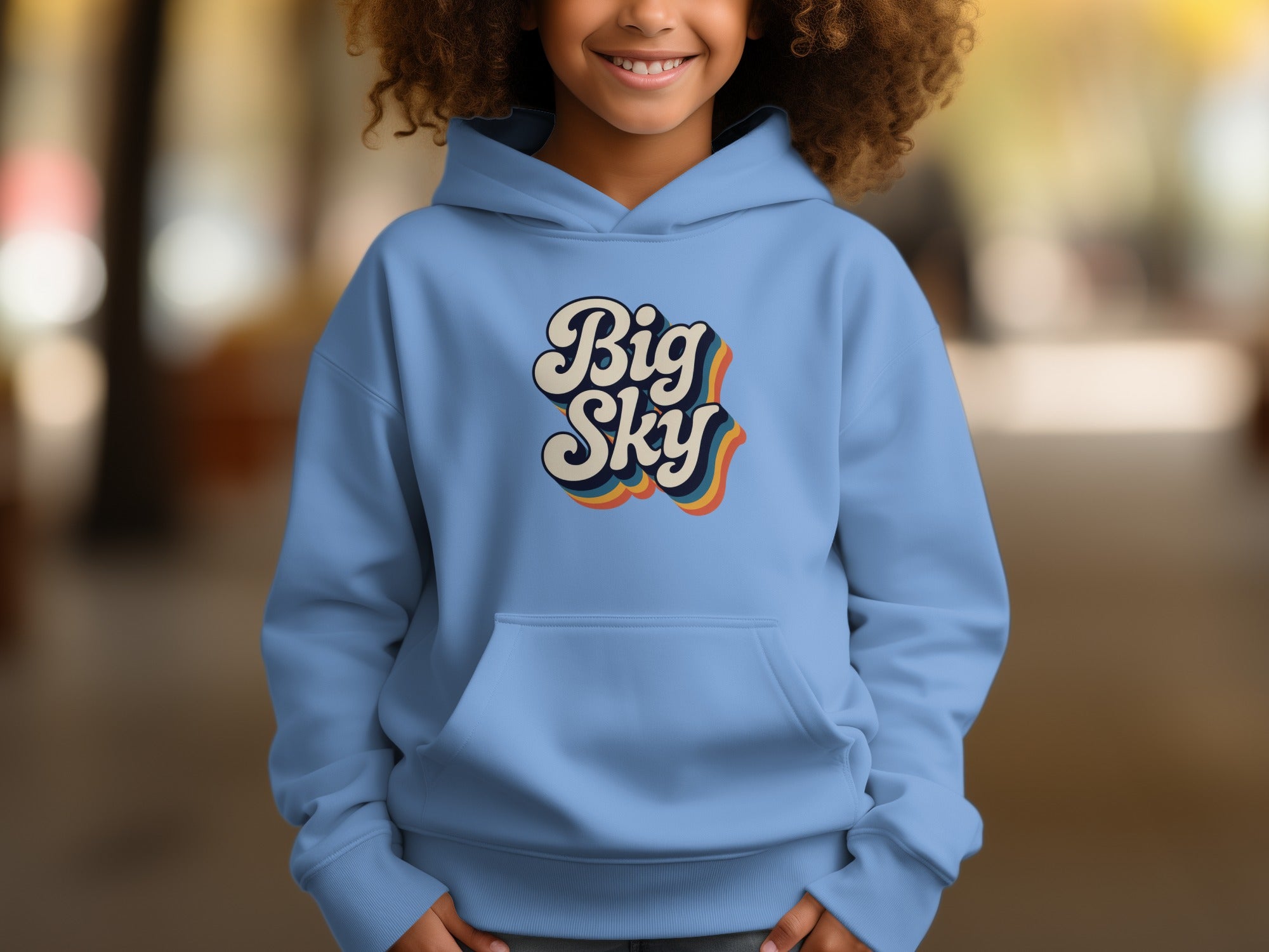 Stylish Big Sky Kids Hoodie with Retro Design