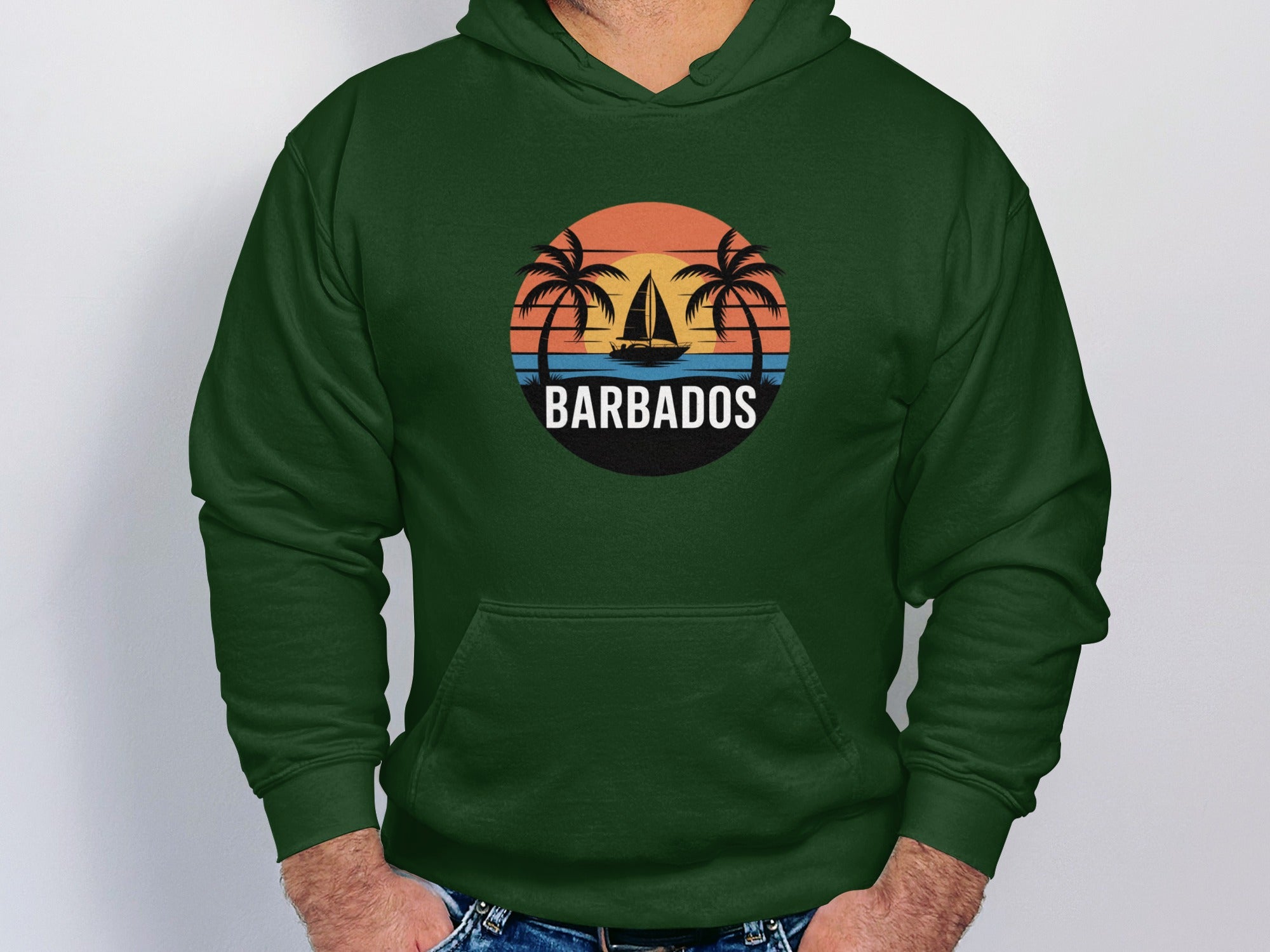 Barbados Tropical Palm Sunset Hoodie product