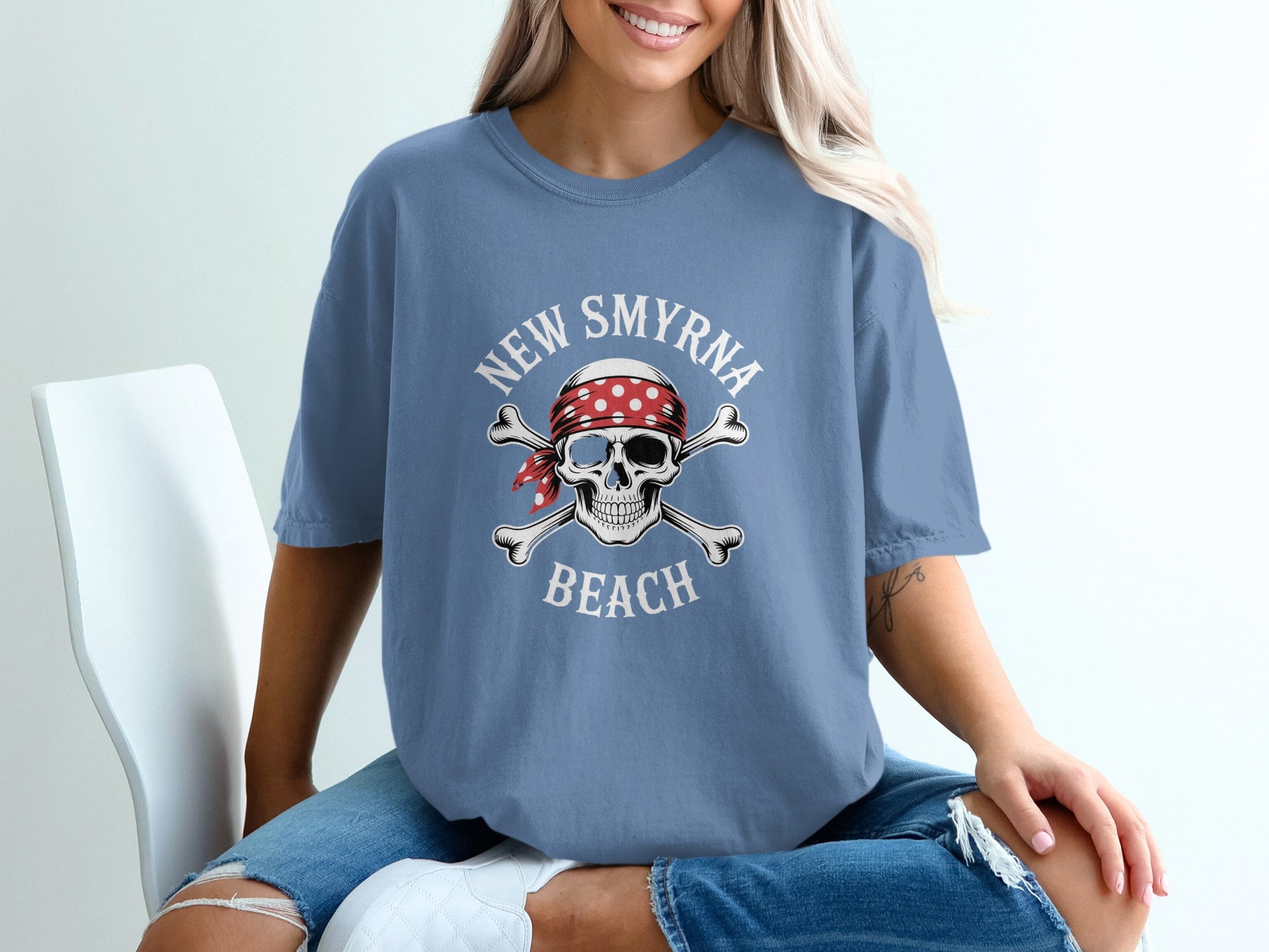 New Smyrna Beach Pirate Skull Graphic Tee product