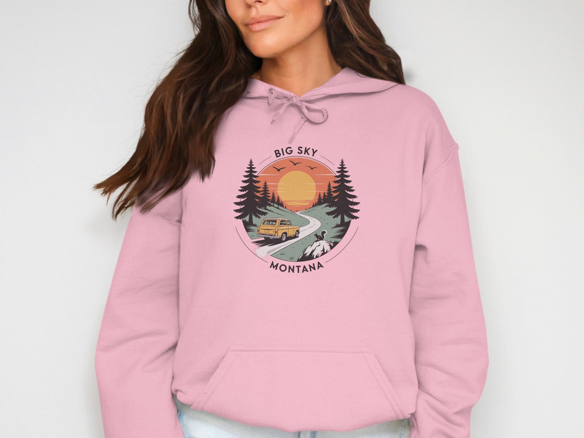 Big Sky Montana Sunset Road Trip Hoodie