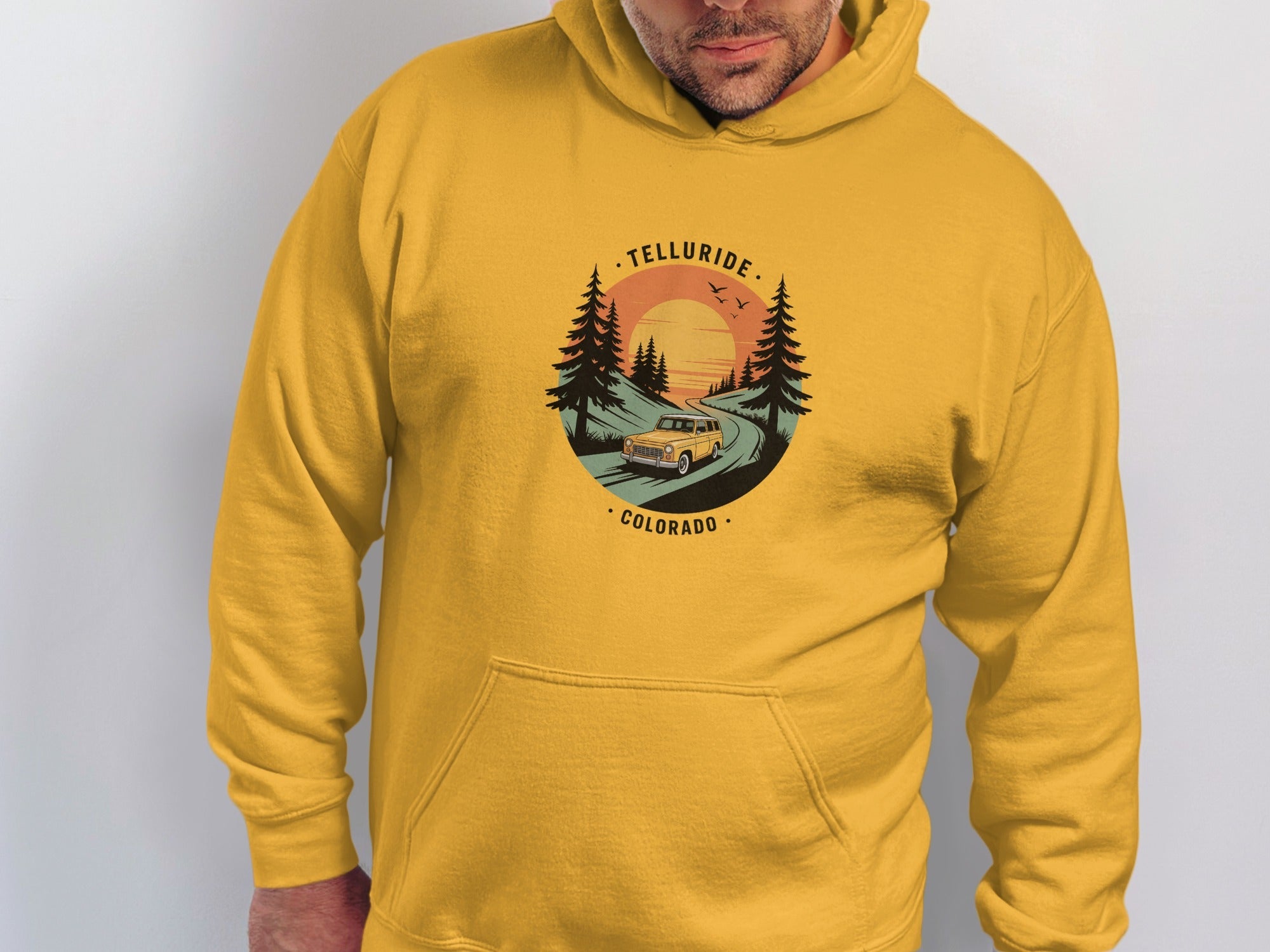 Telluride Colorado Graphic Hoodie Wax Yellow