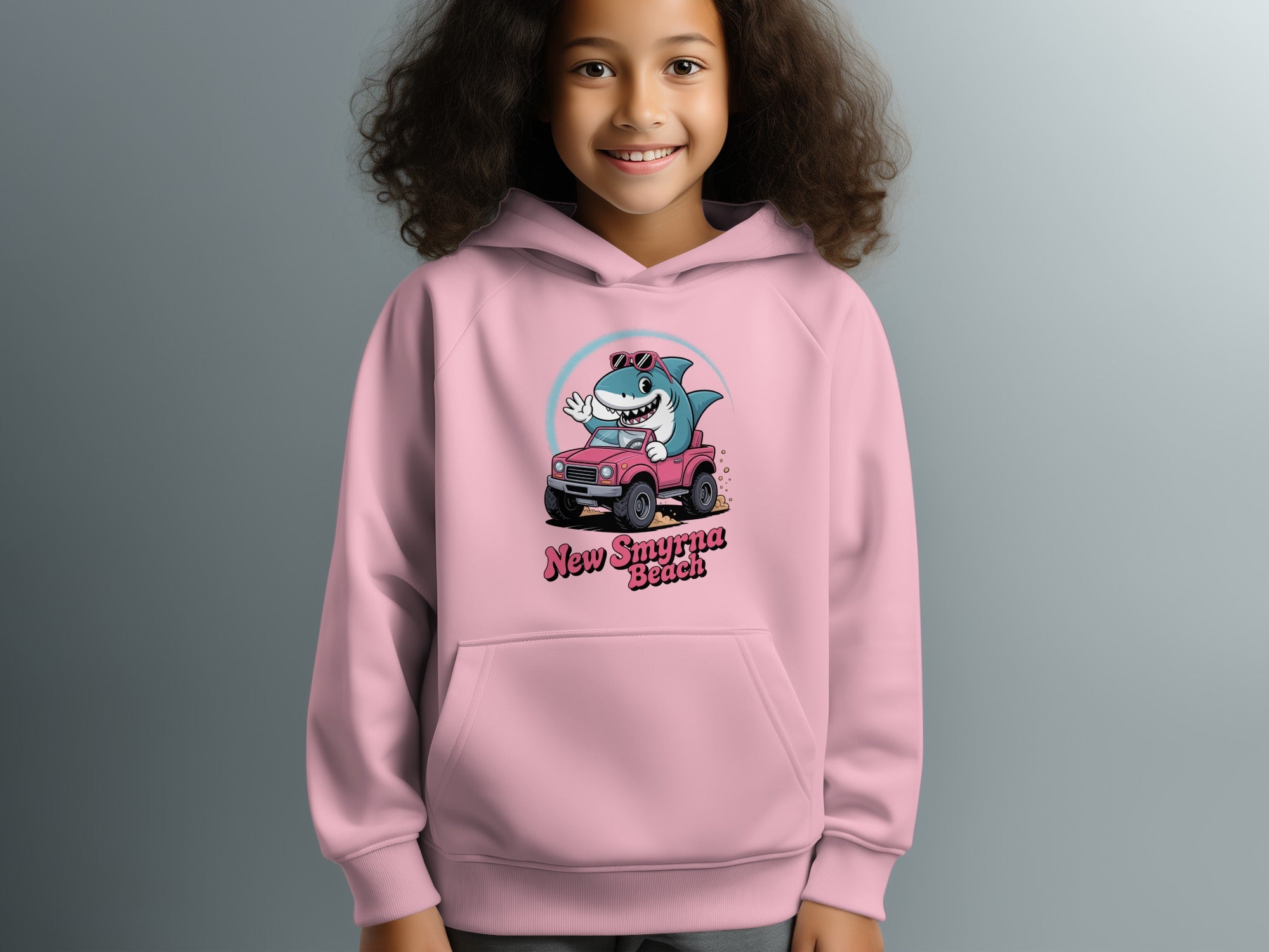 New Smyrna Beach Shark Riding Car Hoodie product type