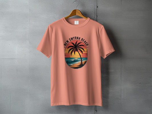 New Smyrna Beach Palm Tree Sunset T-shirt product type