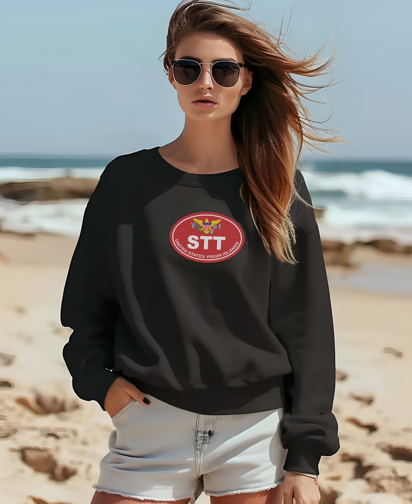 Stylish Black STT Logo Casual Wear Sweatshirt product