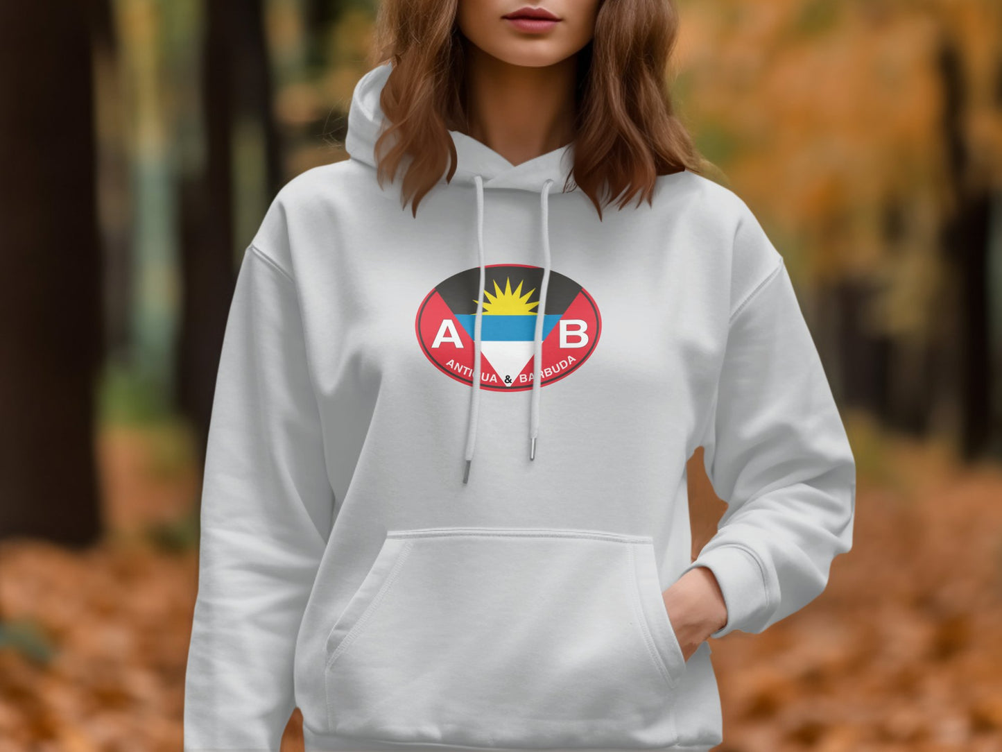 Antigua and Barbuda  Oval Logo Vacation Travel Hoodie Gift Souvenir Black