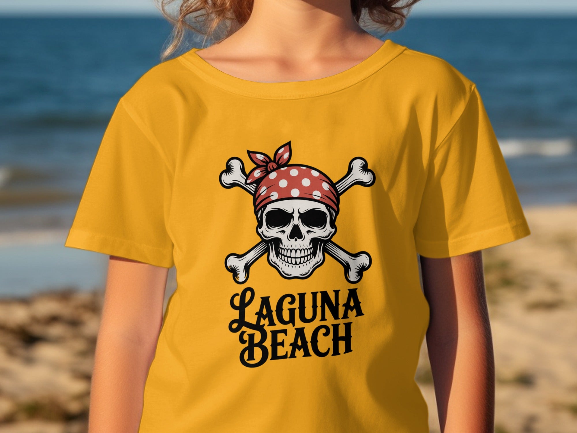 Laguna Beach Skull with Bandana Graphic T-Shirt product type