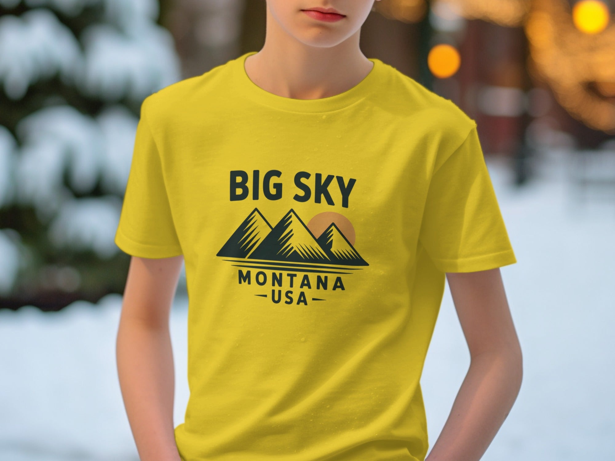 Big Sky Montana USA Graphic Tee Shirt for Youth