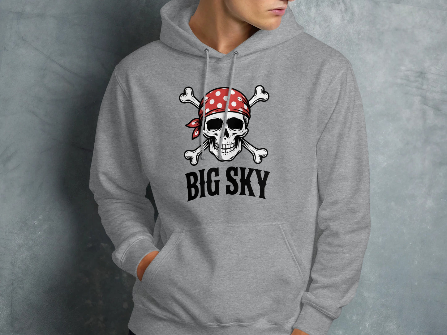 Big Sky Skull with Crossbones Design Hoodie product