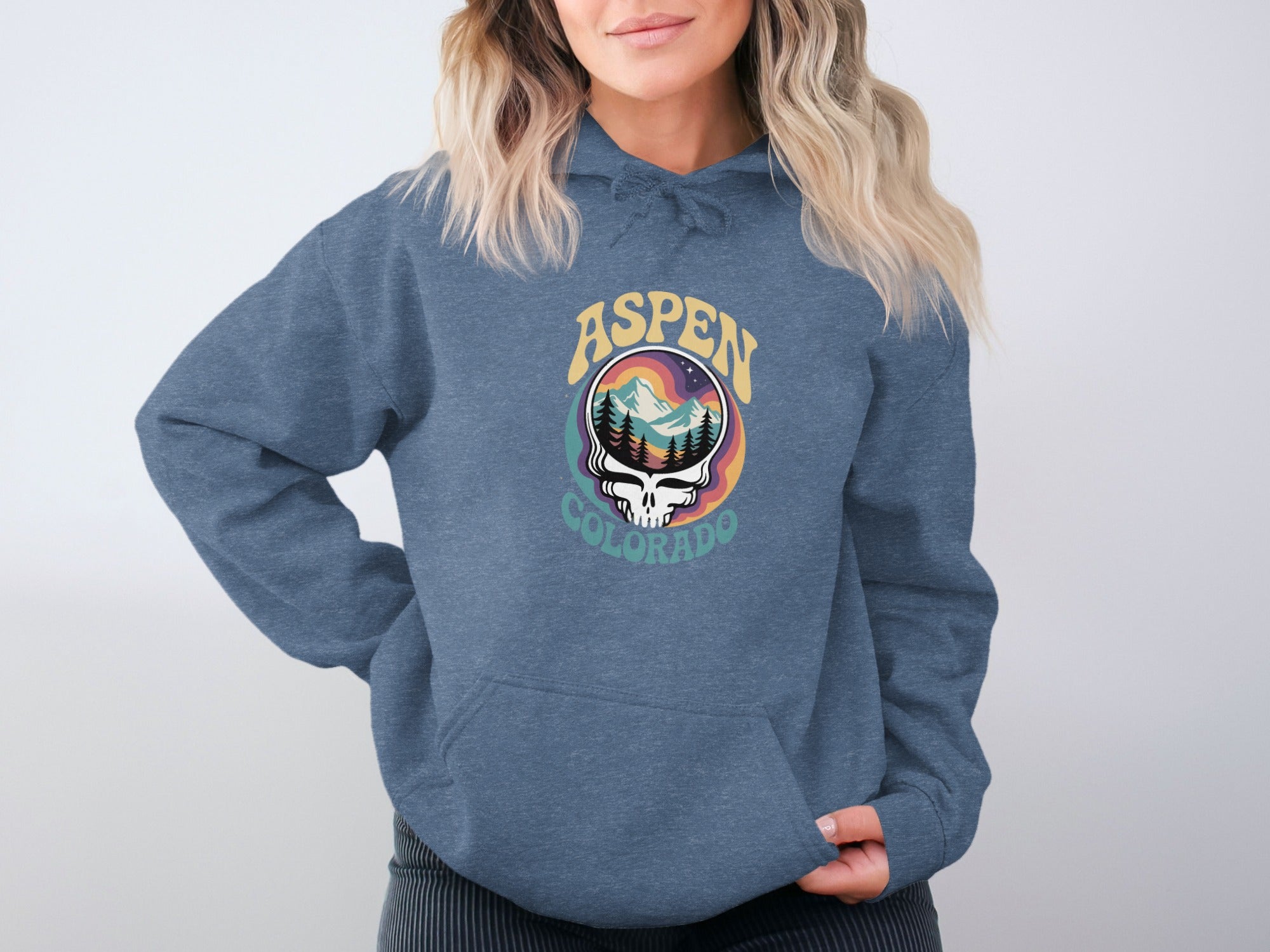 Aspen Colorado Skull Mountain Graphic Hoodies product type