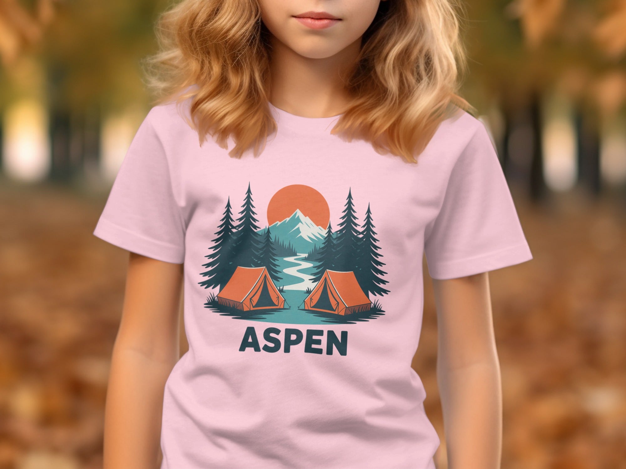 Aspen Camping Scene with Tents Graphic T-shirt