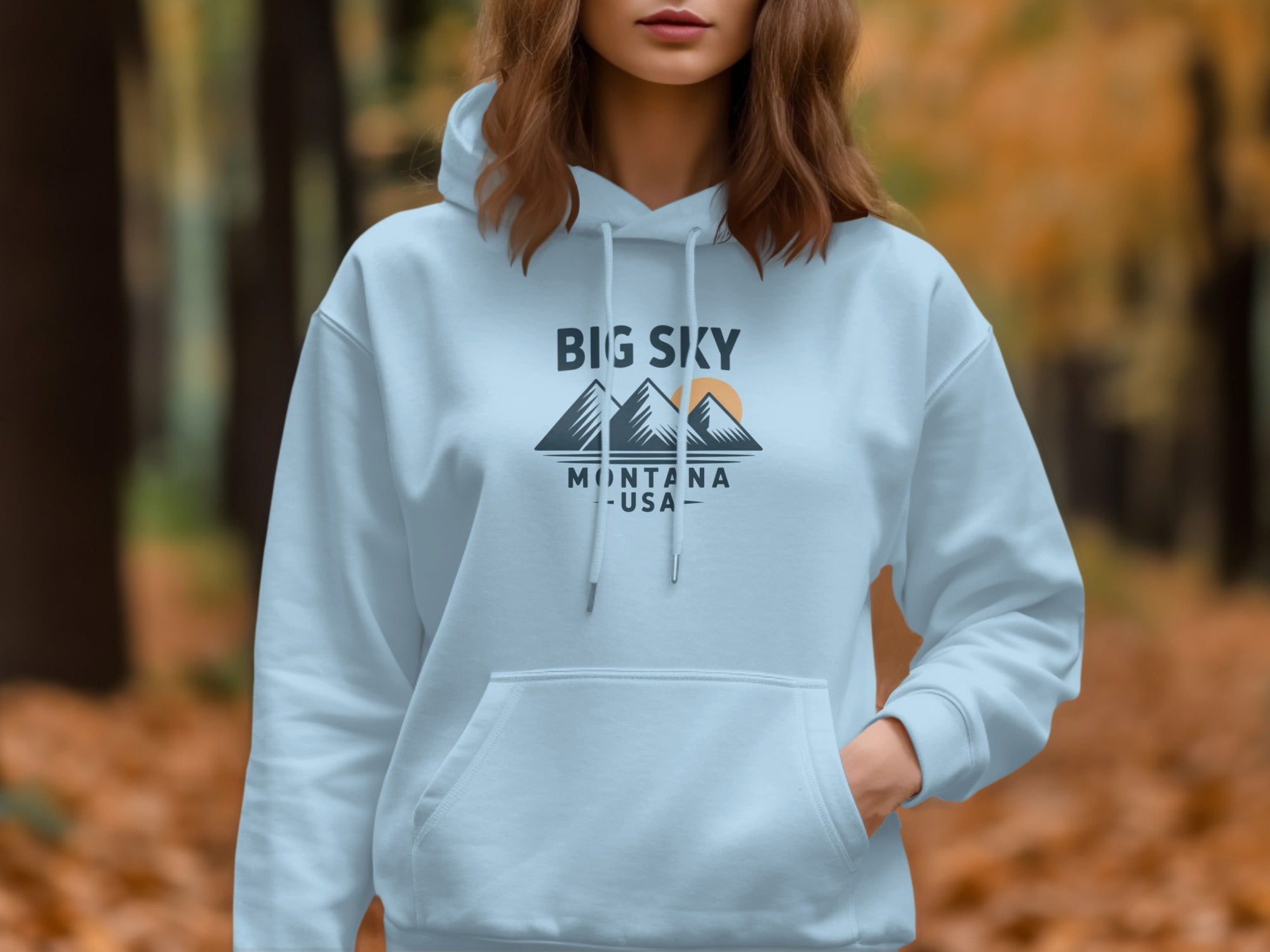 Big Sky Montana USA Hoodie With Mountains Design