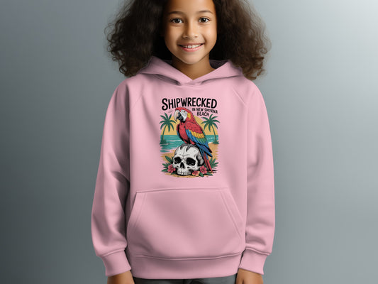 Shipwrecked Graphic Hoodie Colorful Parrot Youth Product